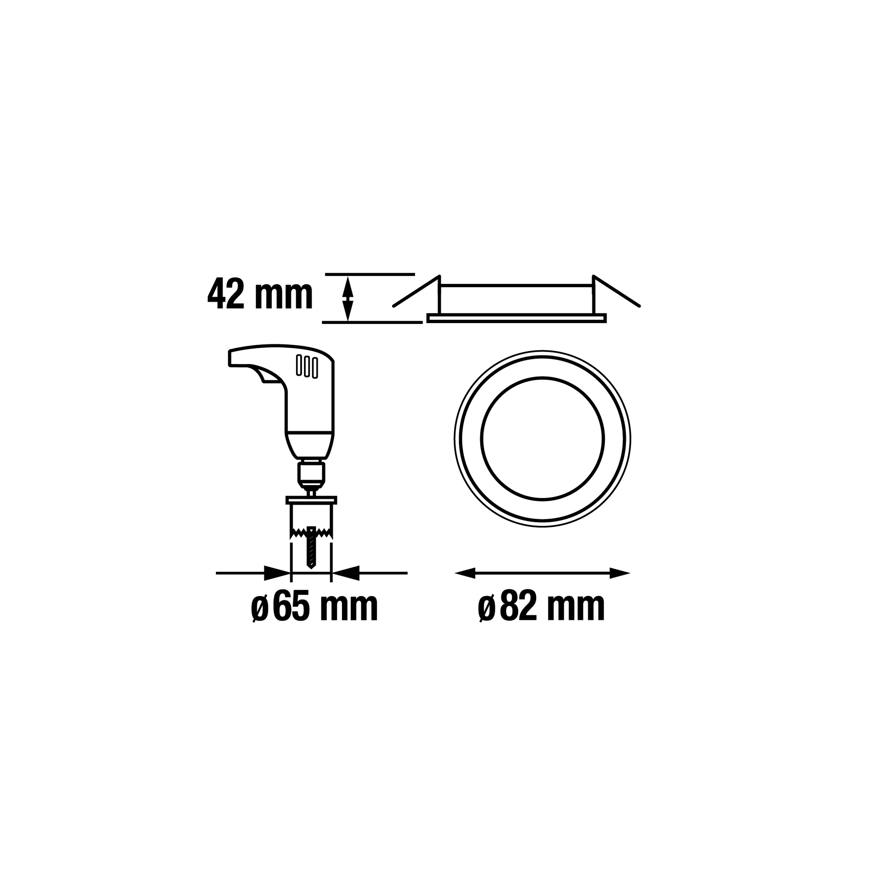 Faretto da incasso con fonte luminosa fisso Modulo LED INSPIRE UFO bianco  Ø 8.2 cm Luce bianco naturale - 5