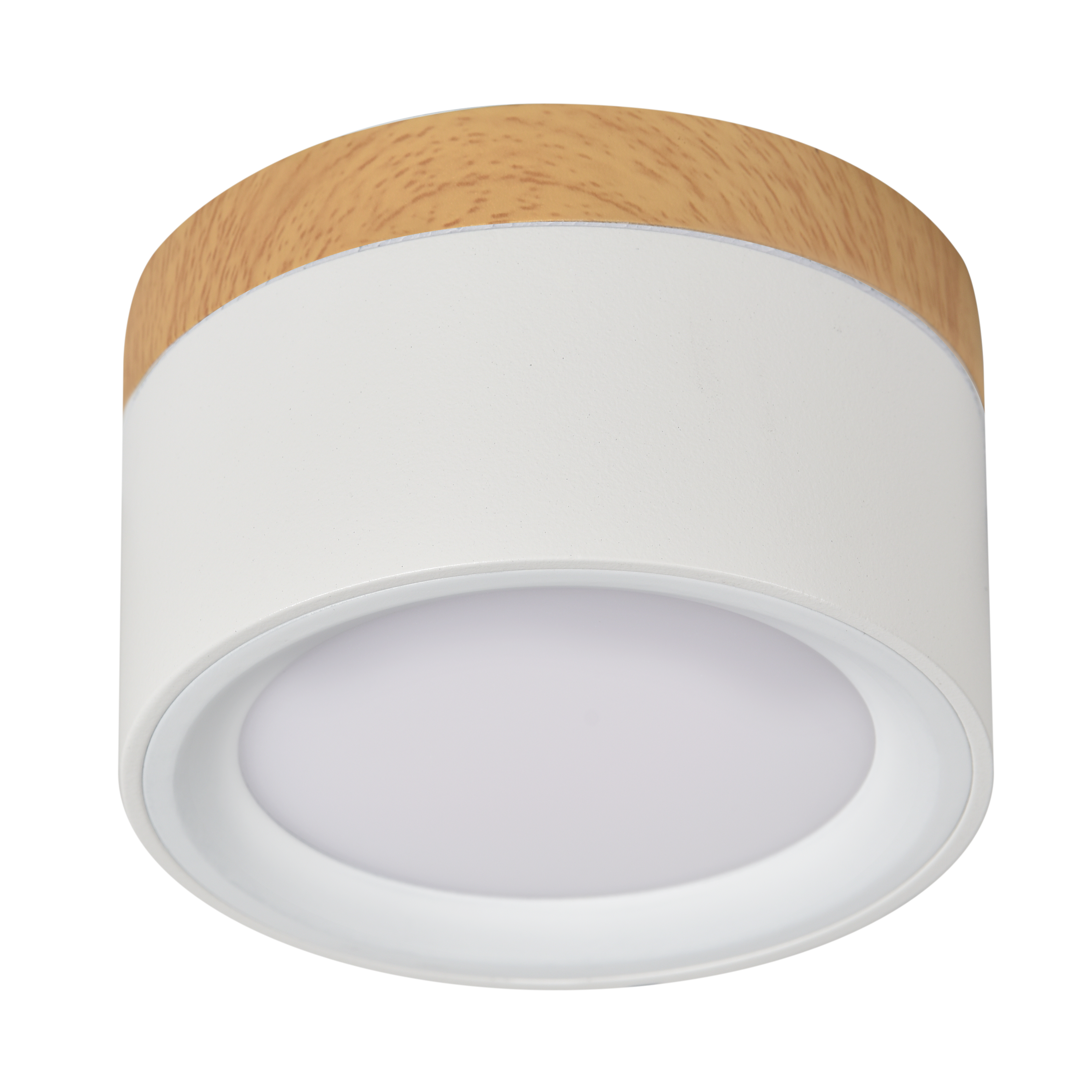 Oprawa natynkowa Tori biała z drewnem IP44 LED Inspire