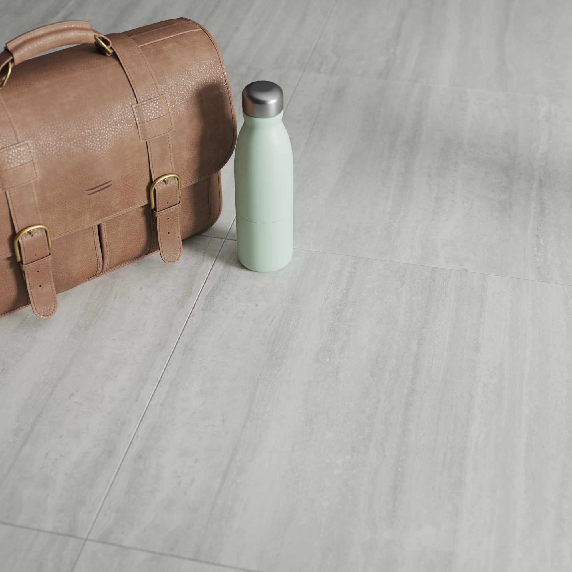 Suelo/azulejo porcelánico helos efecto travertino light grey 59.5x59.5cm artens