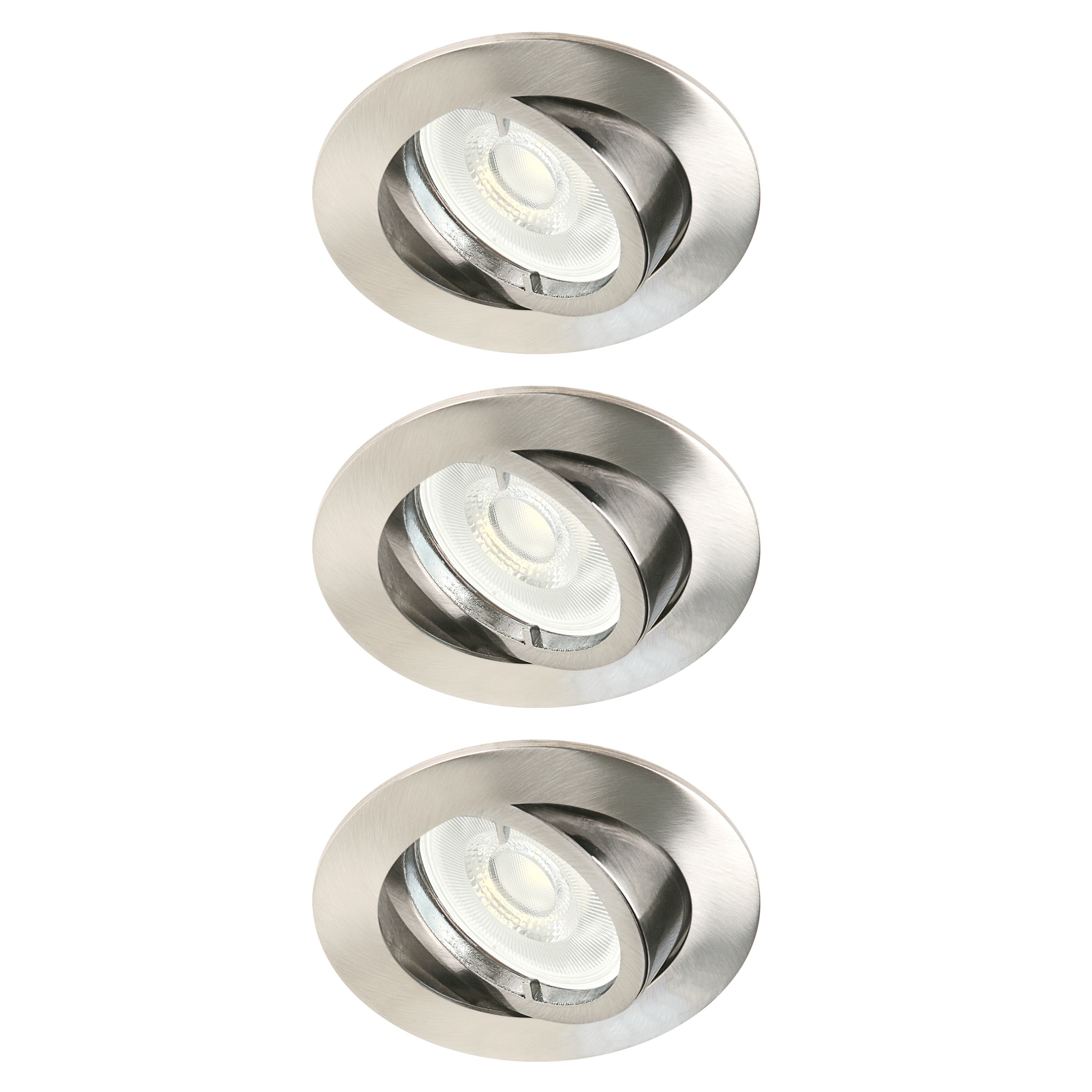 Kit 3 spots à encastrer Bama gu10, 4000K intensité variable INSPIRE rond acier - 5