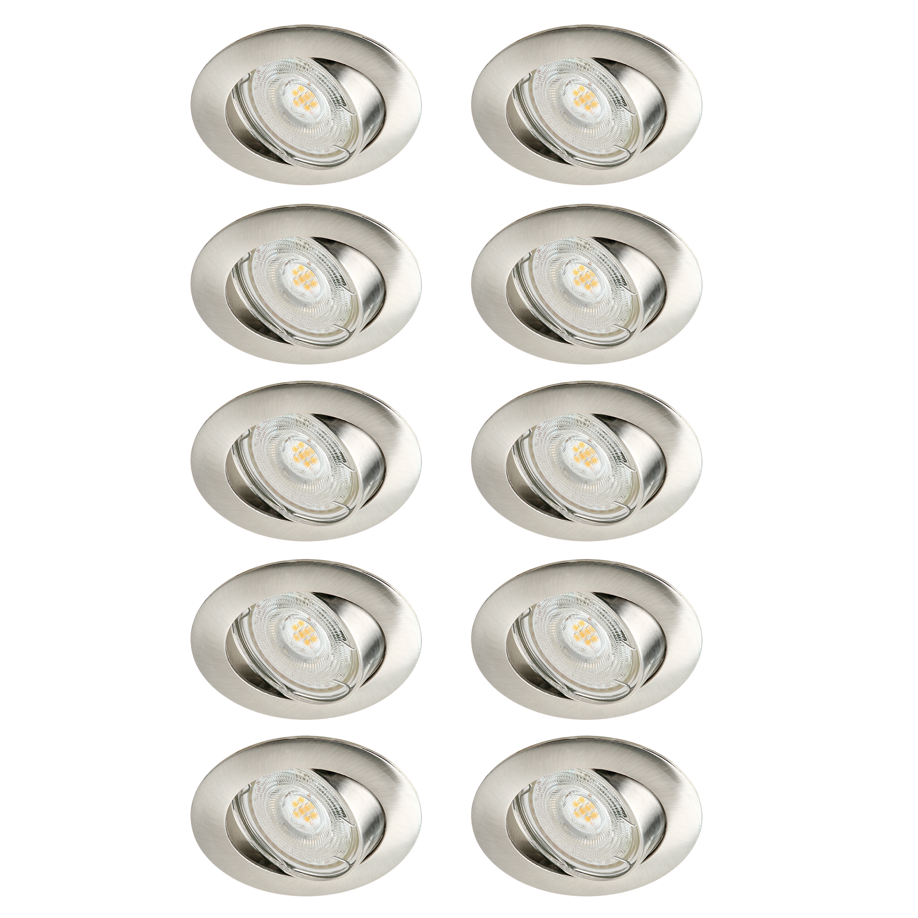 Set da 10 pezzi, faretto da incasso con fonte luminosa orientabile GU10 INSPIRE CLANE argento  Ø 8.2 cm Luce bianco naturale - 2