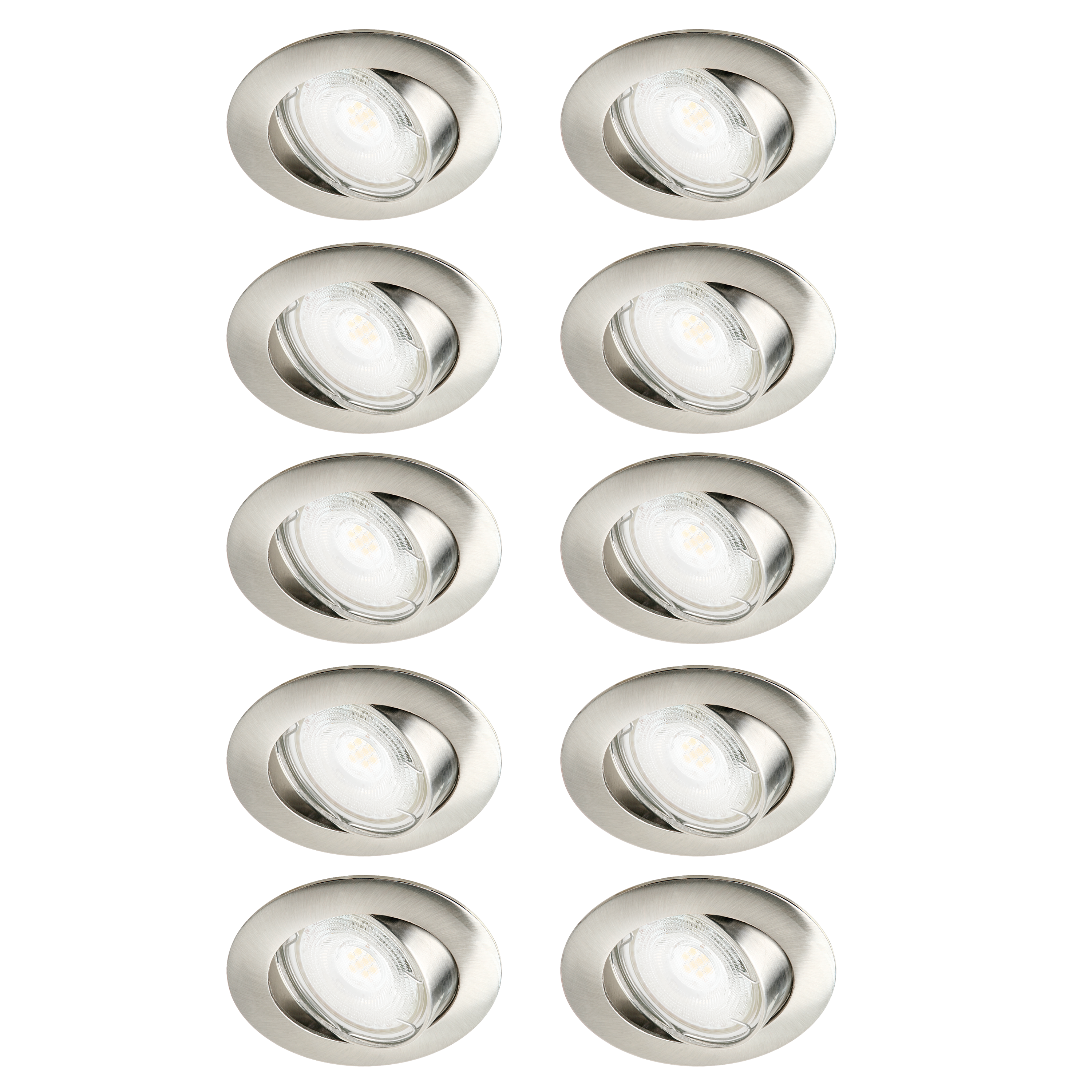 Set da 10 pezzi, faretto da incasso con fonte luminosa orientabile GU10 INSPIRE CLANE argento  Ø 8.2 cm Luce bianco naturale - 3
