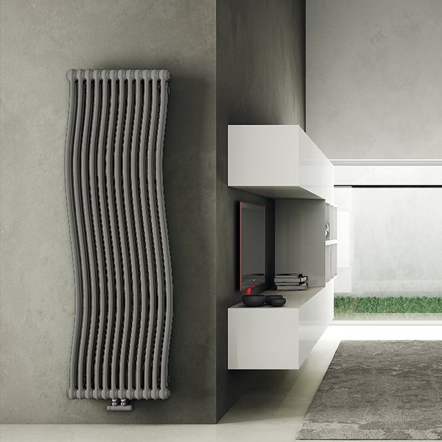 Termoarredo bagno IRSAP 200.2x48.1 cm interasse 1935 mm grigio perla serie Tesi Runner