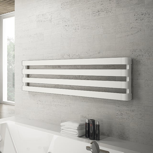 Scaldasalviette ad acqua calda IRSAP STEP bianco perla interasse 1276 mm, L 150 x H 43 cm