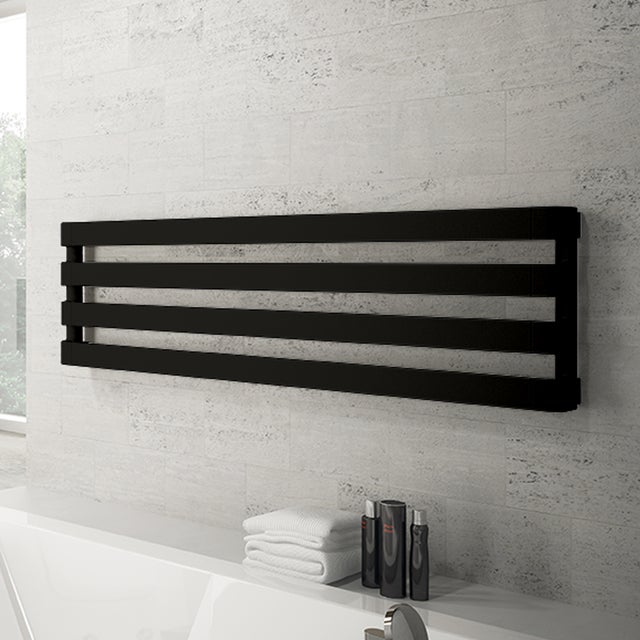 Termoarredo bagno IRSAP 43x150 cm interasse 1276 mm nero satinato serie Step