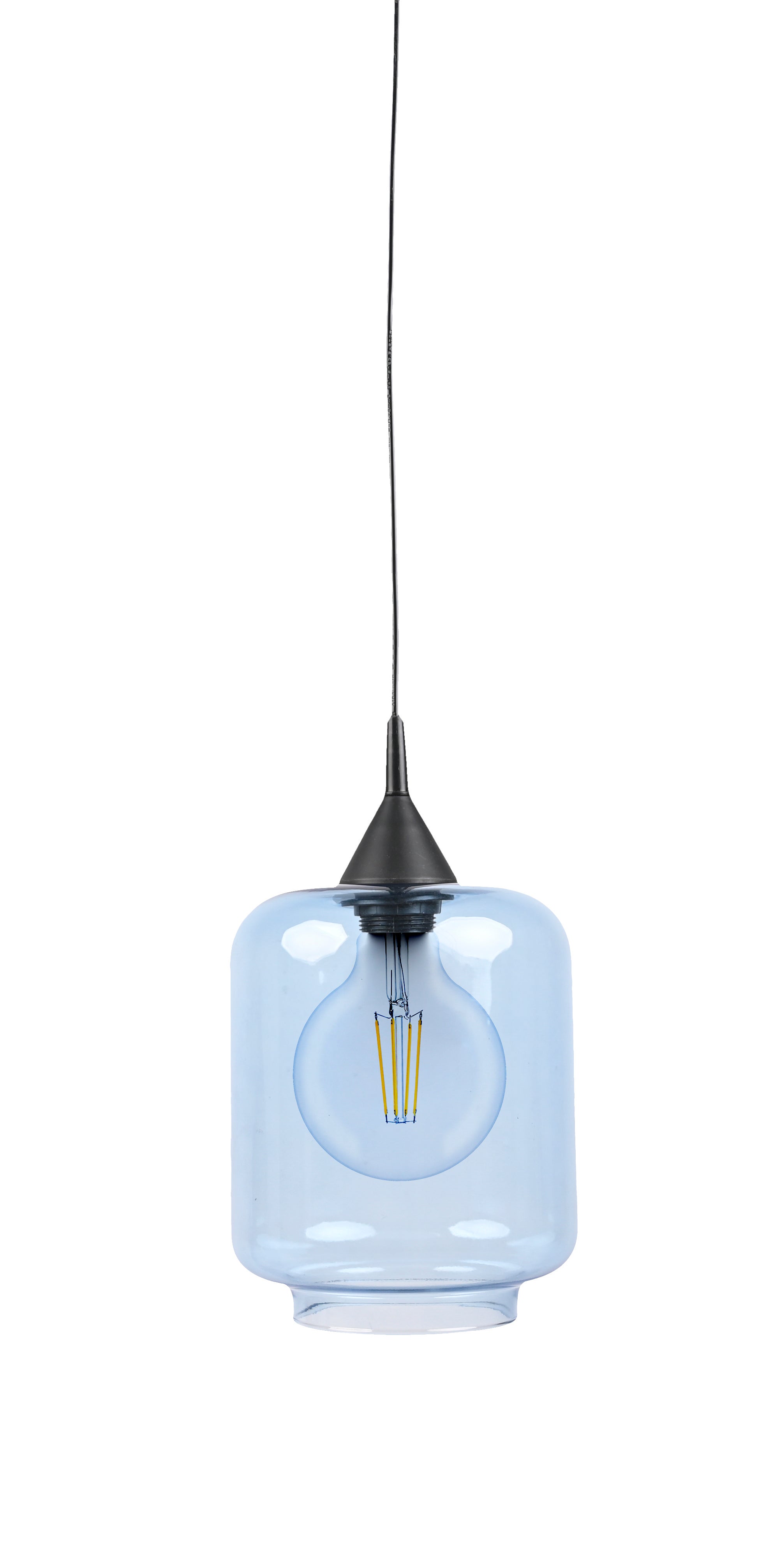 Lámpara de techo greta e27 cristal azul