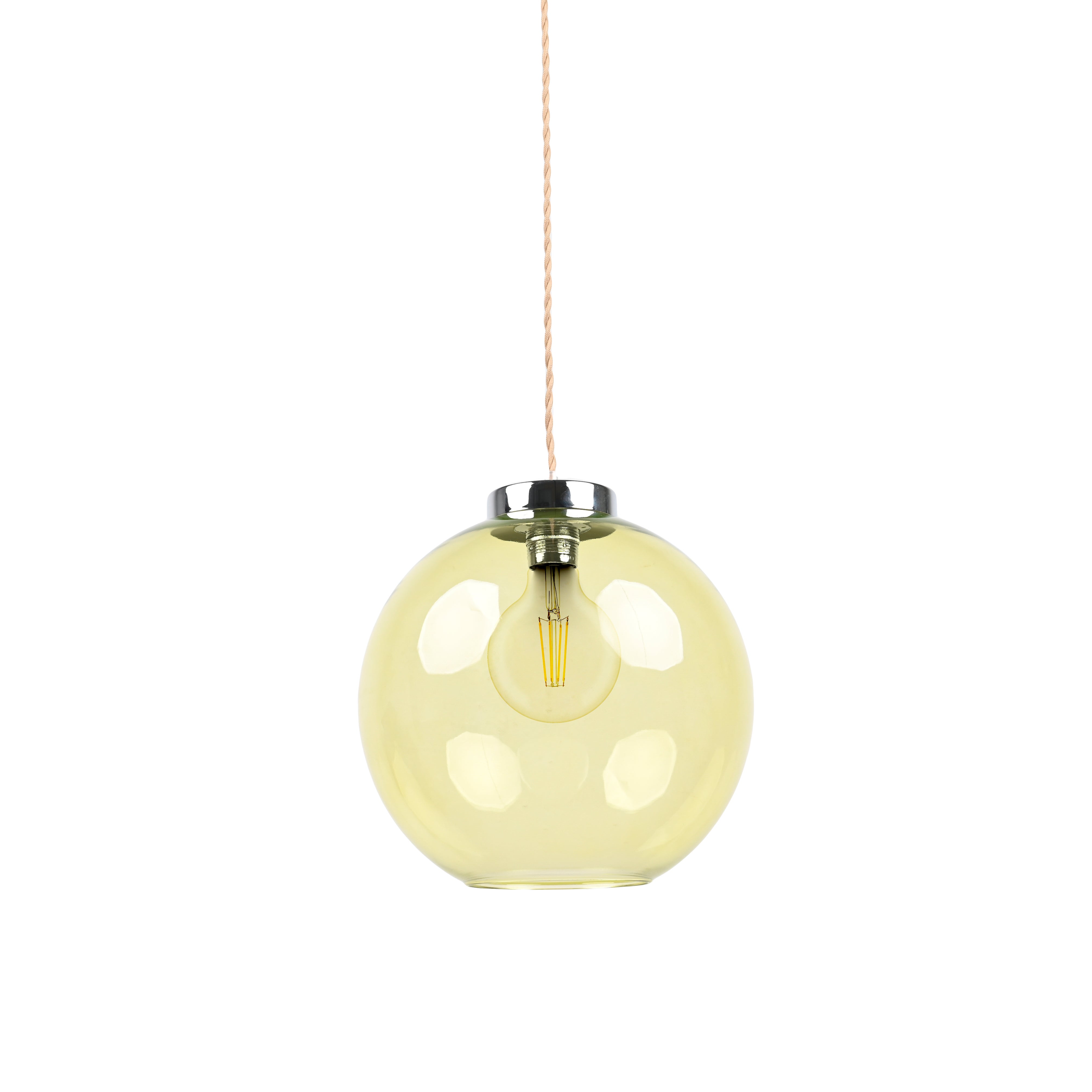 Lámpara de techo florencia e27 cristal amarillo 30 cm diámetro