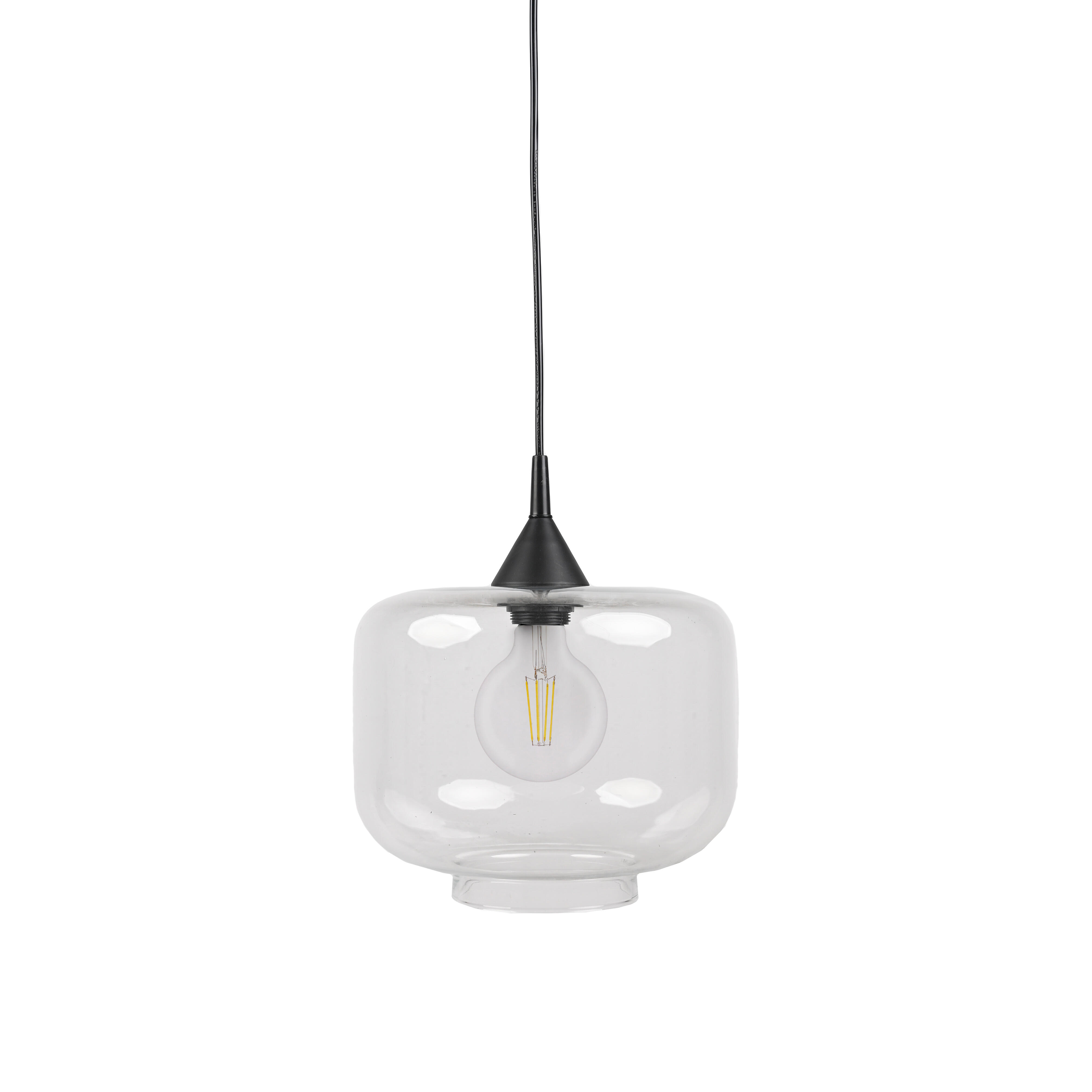 Lámpara de techo greta e27 cristal transparente 25 cm diámetro