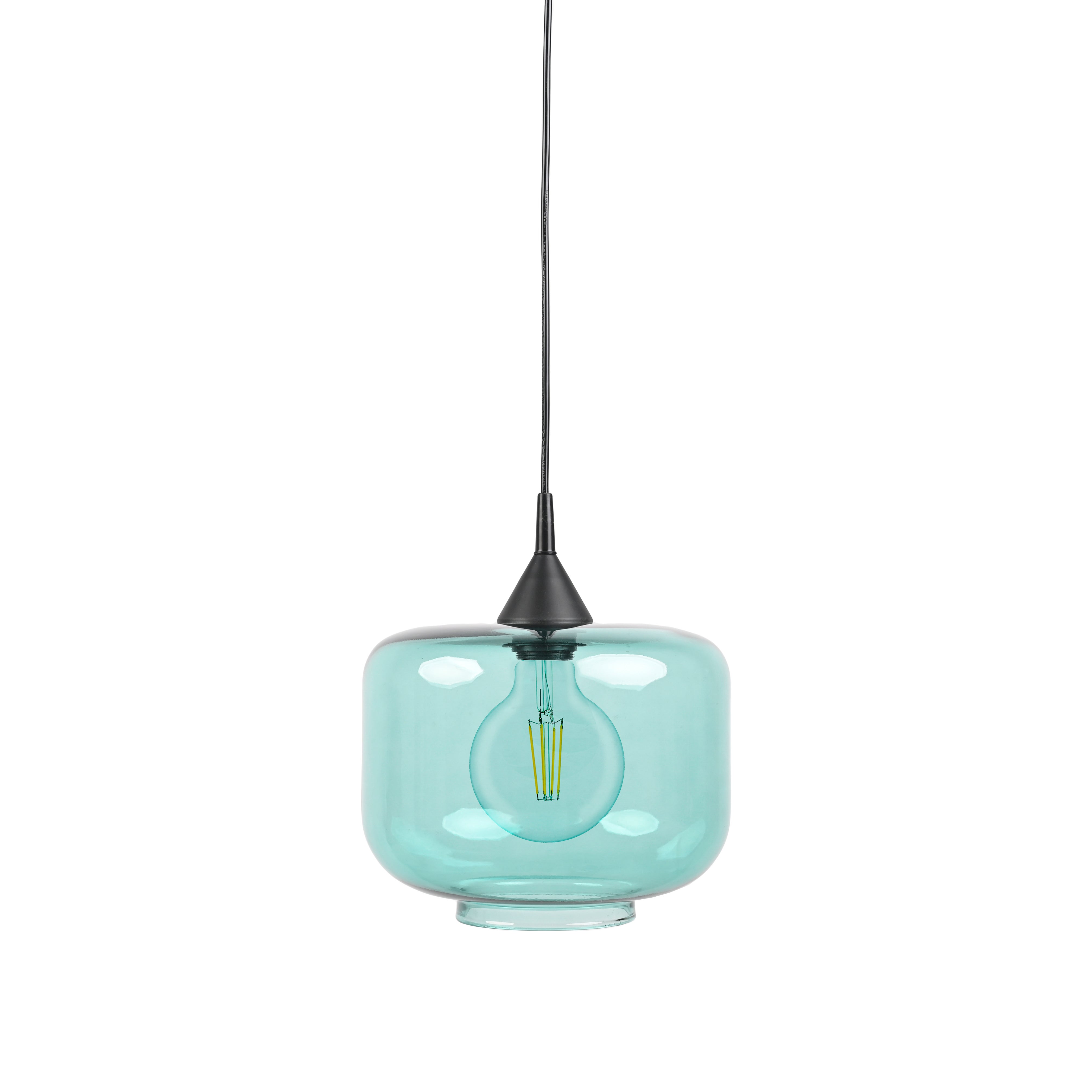 Lámpara de techo greta e27 cristal verde 25 cm diámetro