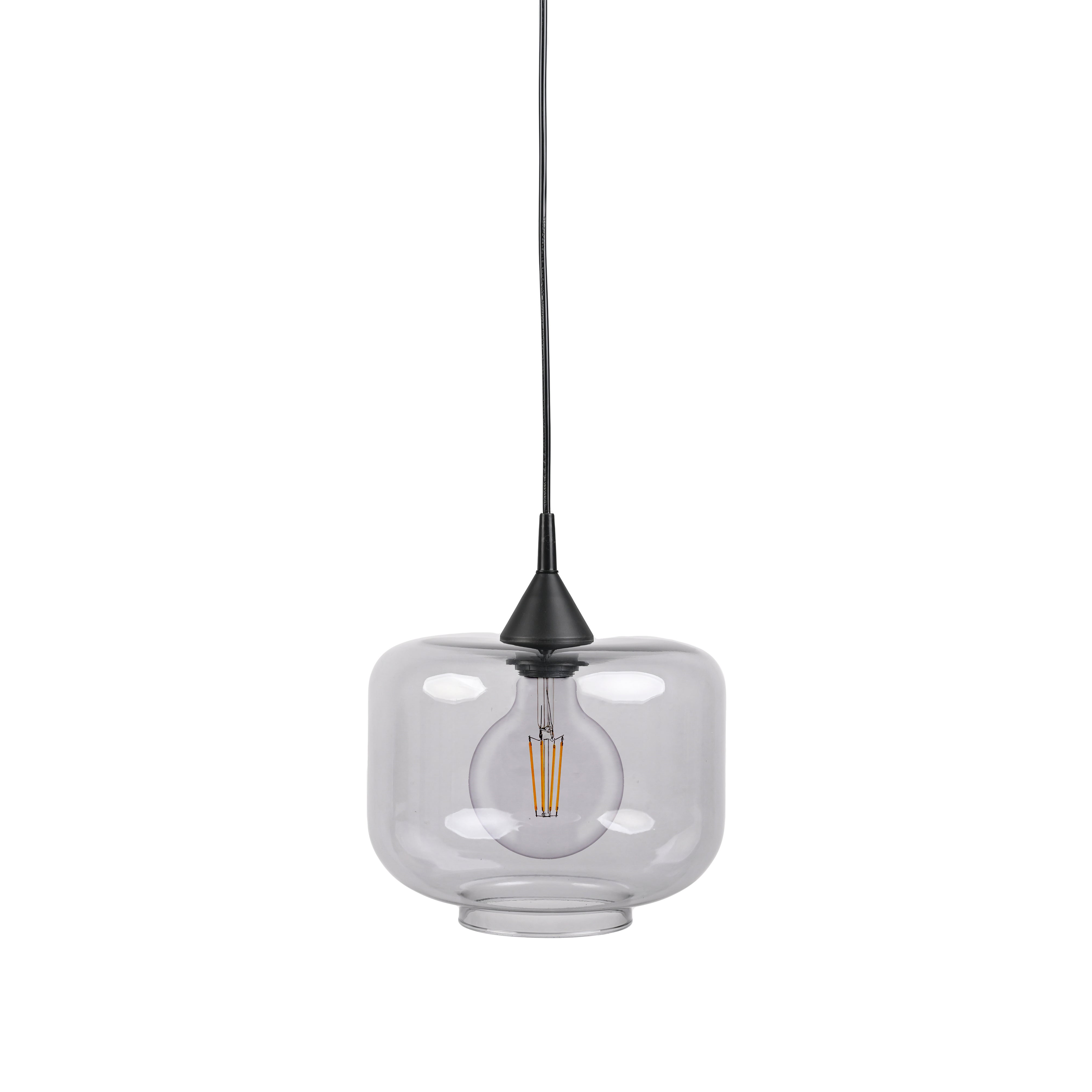 Lámpara de techo greta e27 cristal fume 25 cm diámetro