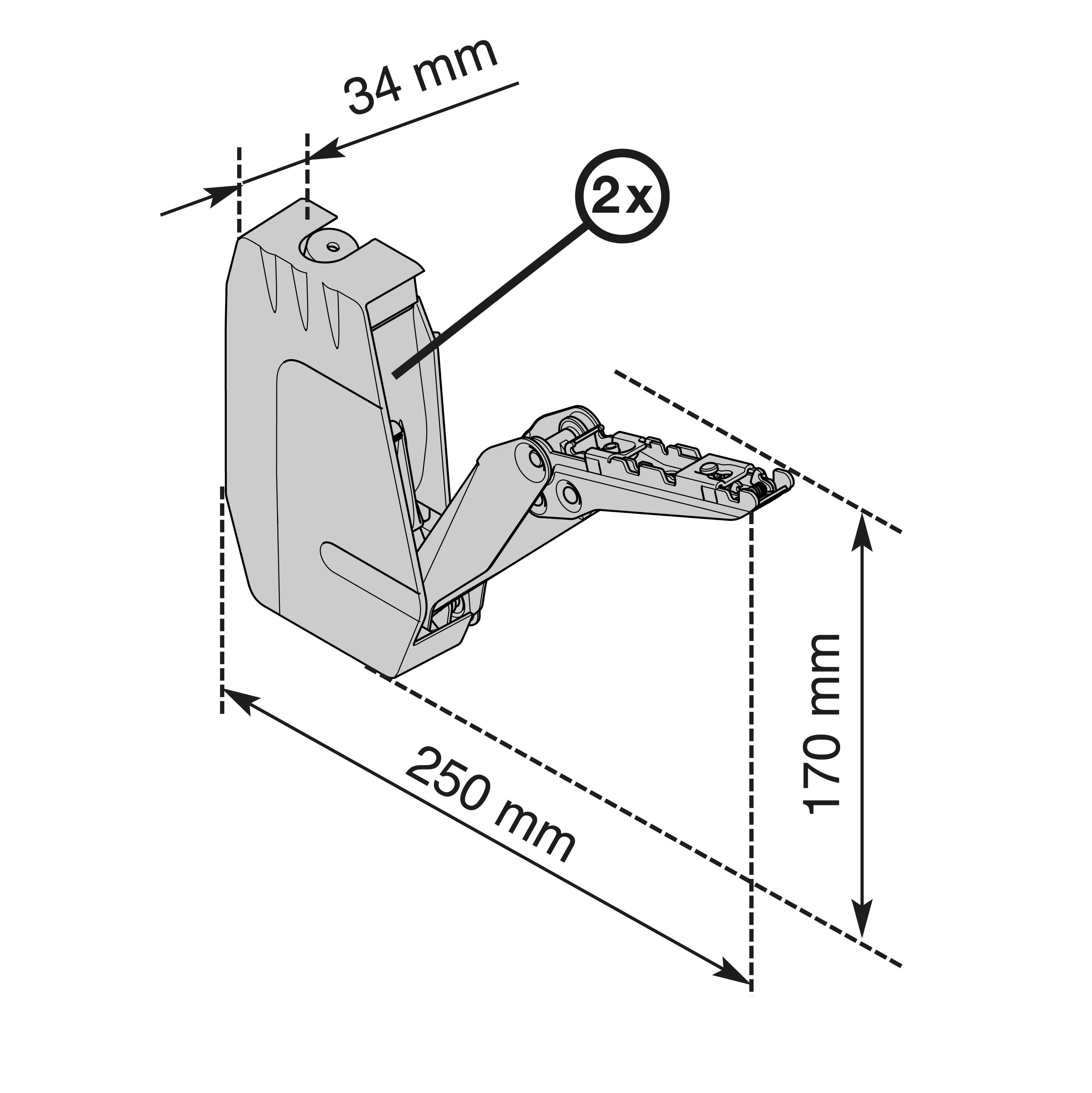 Podnośnik drzwiczek Free Slide 2 60 cm Delinia iD - 5