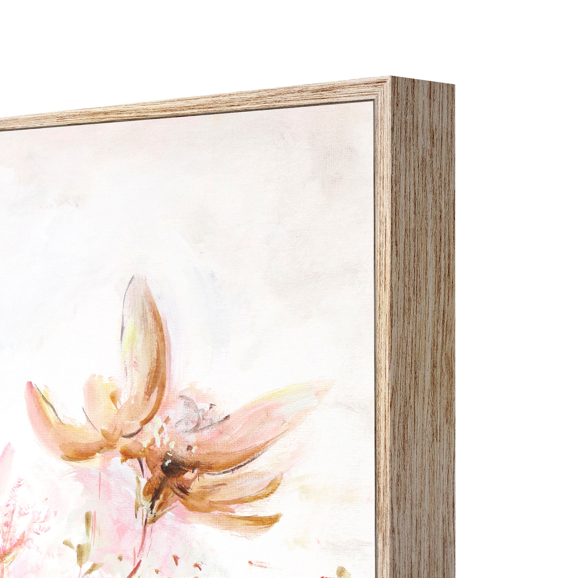 Cuadro pintura impresa enmarcada Botánica rectangular de 41 x 61 cm. MDF Deco Art Pintura Original Flores 2 multicolor. Marco color Marrón - 4