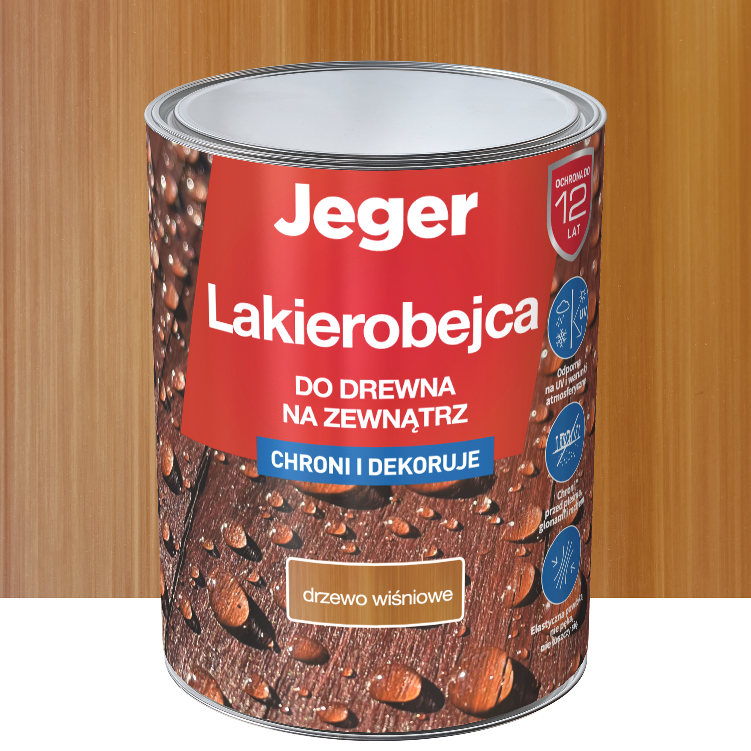 Lakierobejca do drewna na zewnątrz 5 l Drzewo wiśniowe Jeger