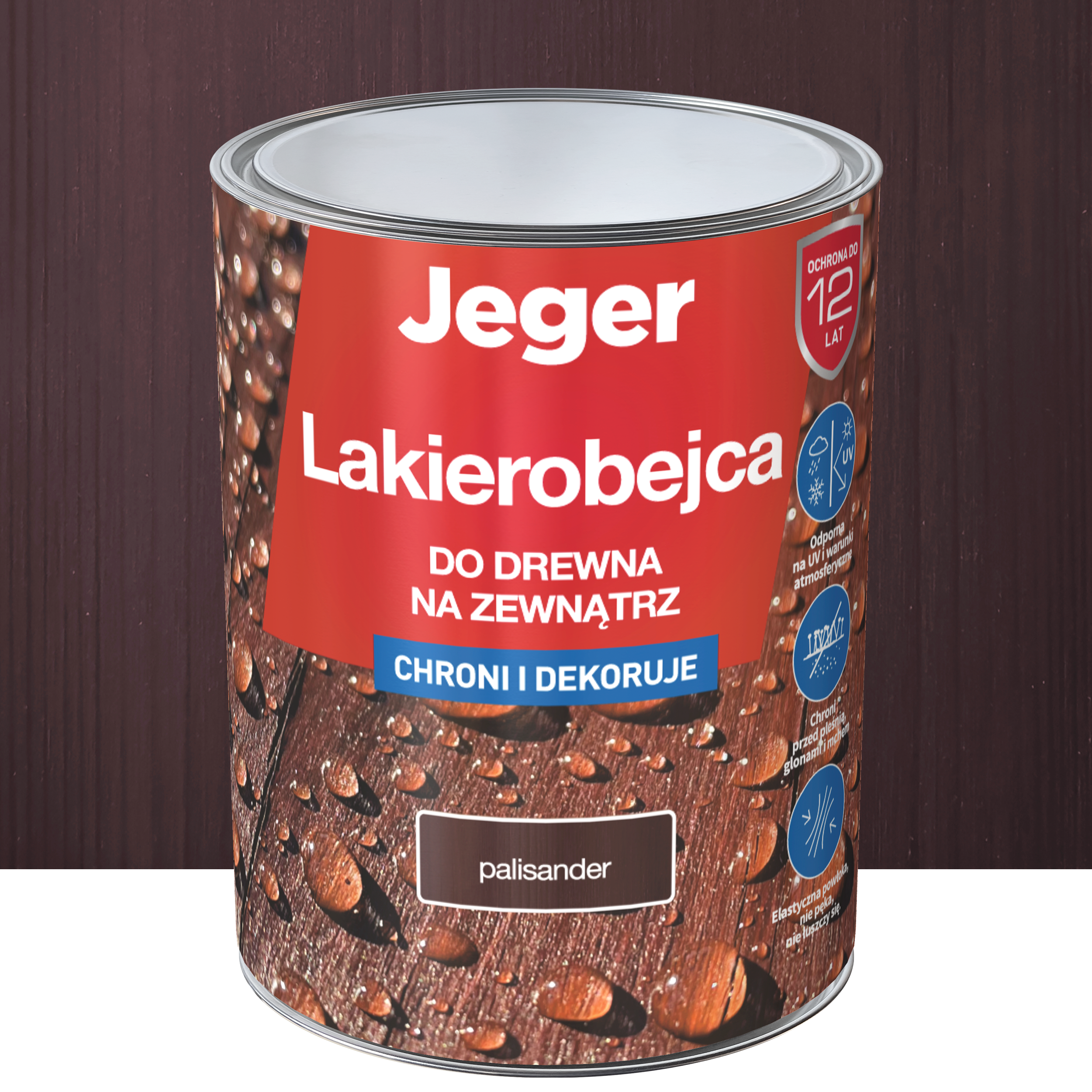 Lakierobejca do drewna na zewnątrz 5 l Palisander Jeger