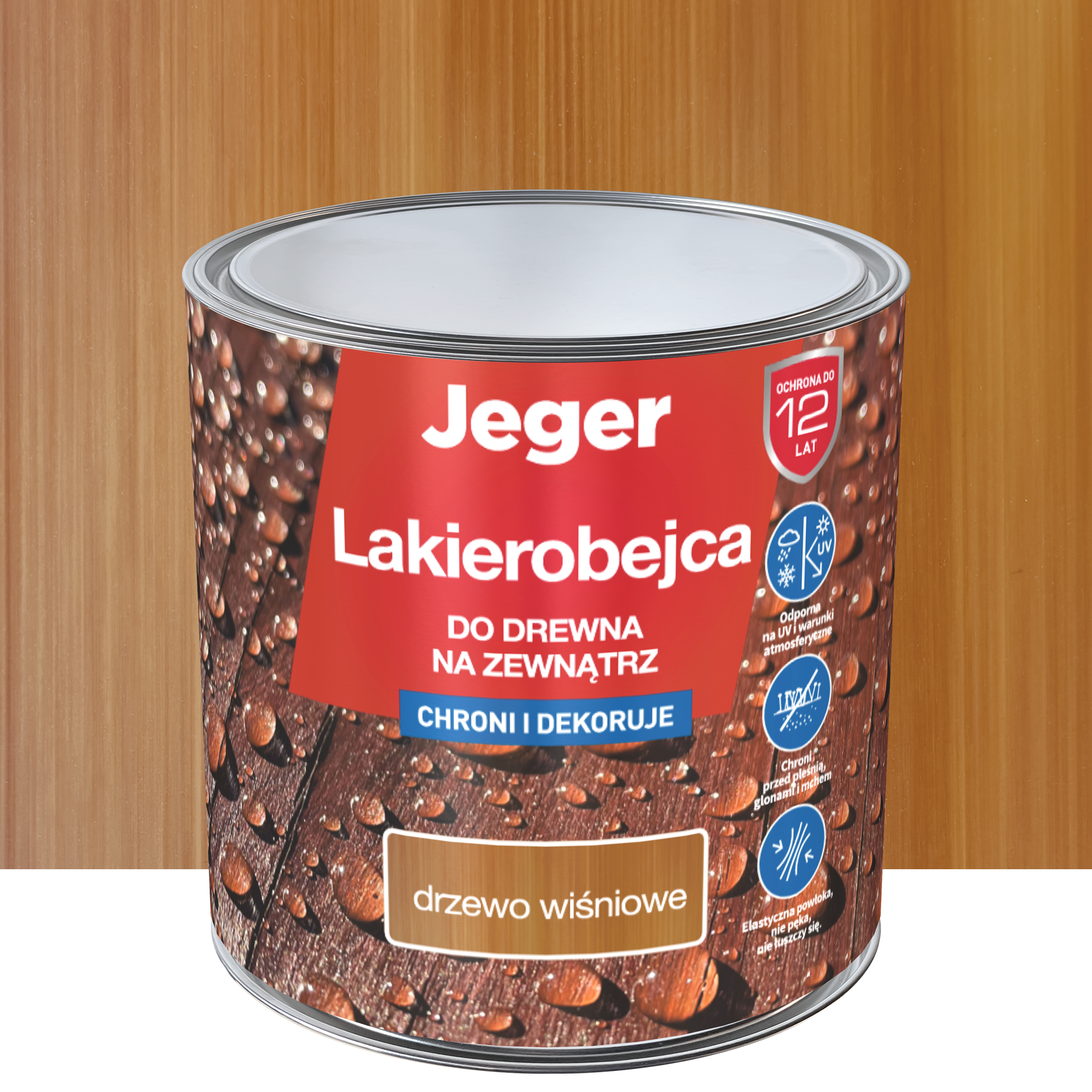 Lakierobejca do drewna na zewnątrz 2.5 l Drzewo wiśniowe Jeger