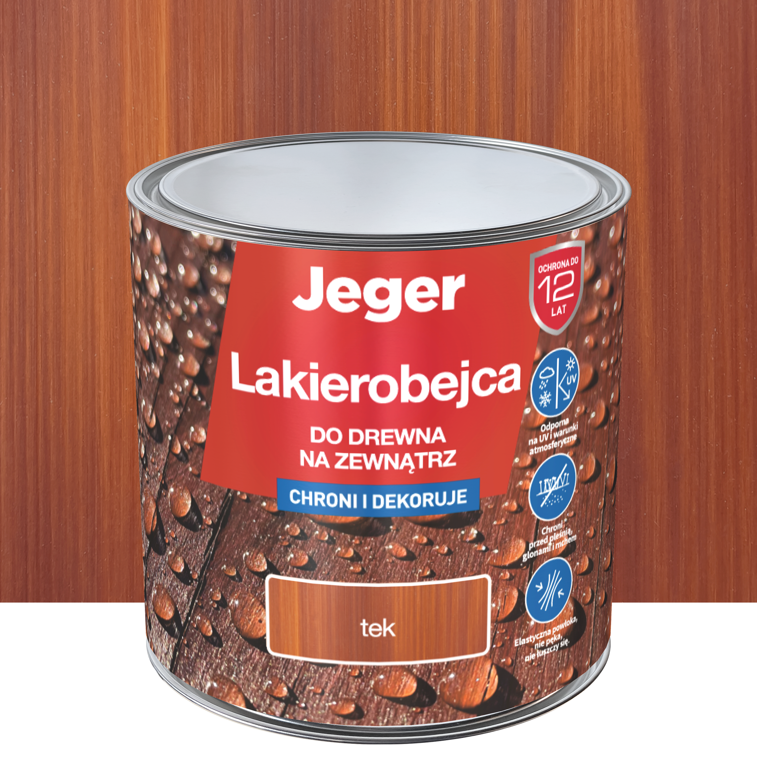 Lakierobejca do drewna na zewnątrz 2.5 l Tek Jeger