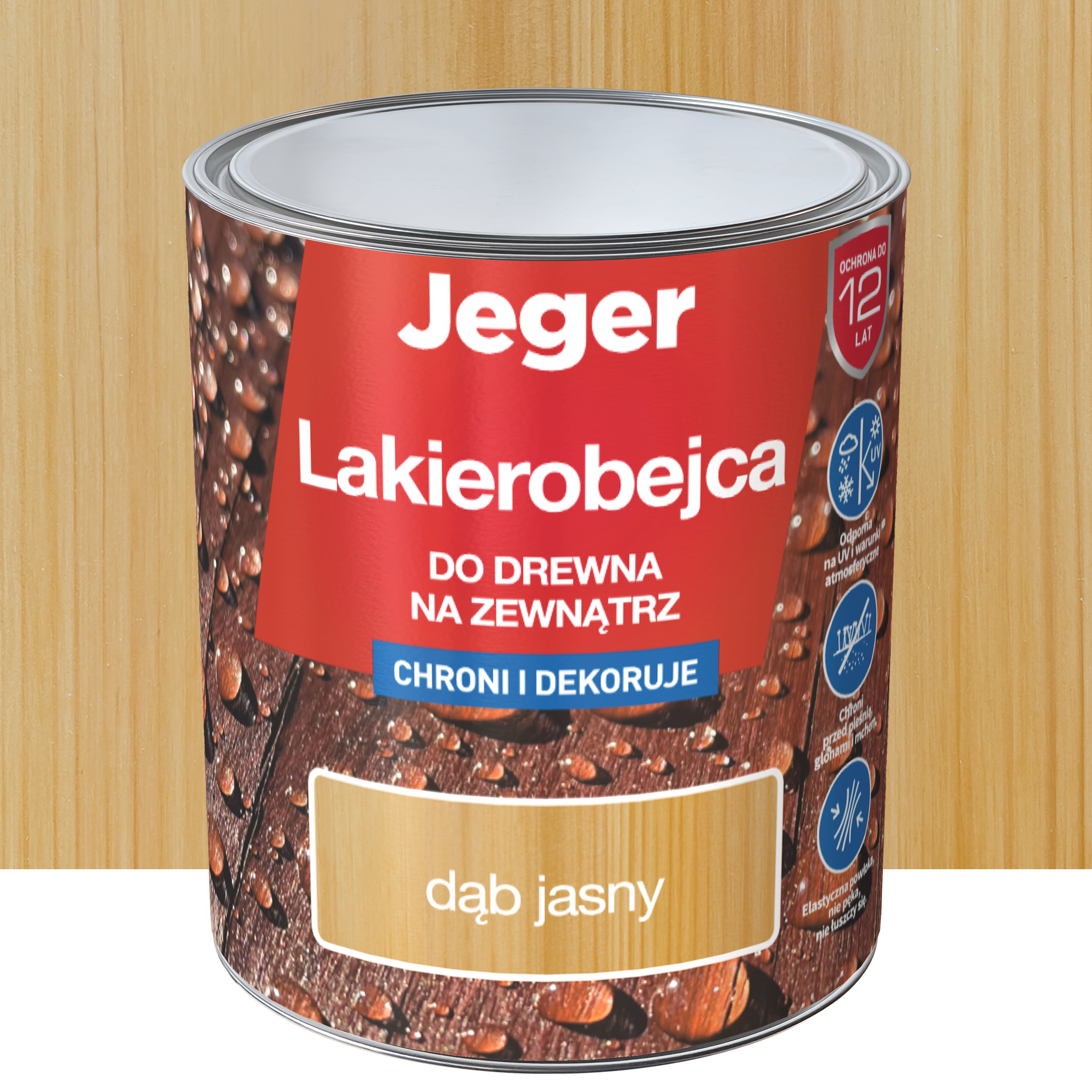 Lakierobejca do drewna na zewnątrz 0.7 l Jasny dąb Jeger