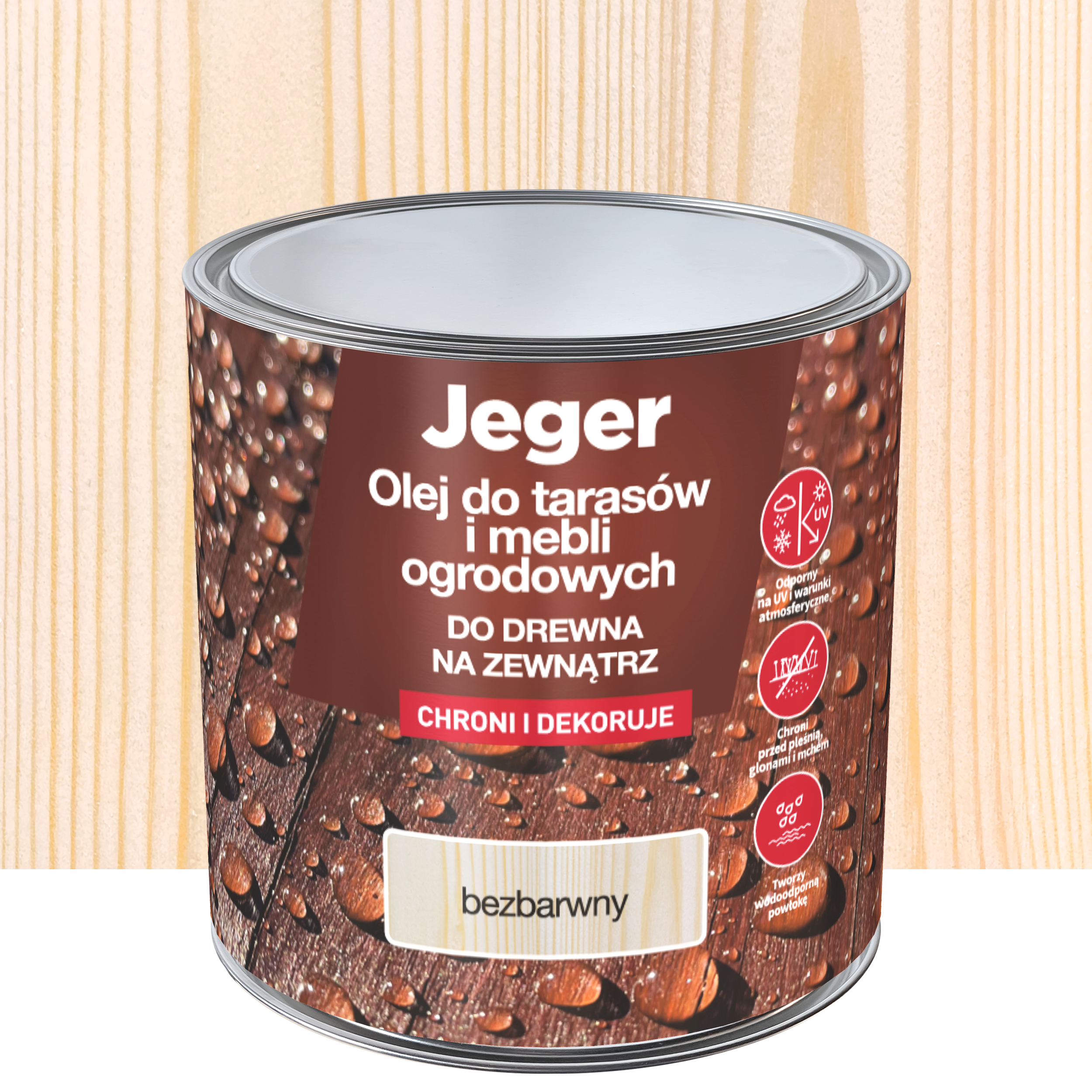 Olej do tarasów i mebli ogrodowych bezbarwny 2.5 l Jeger