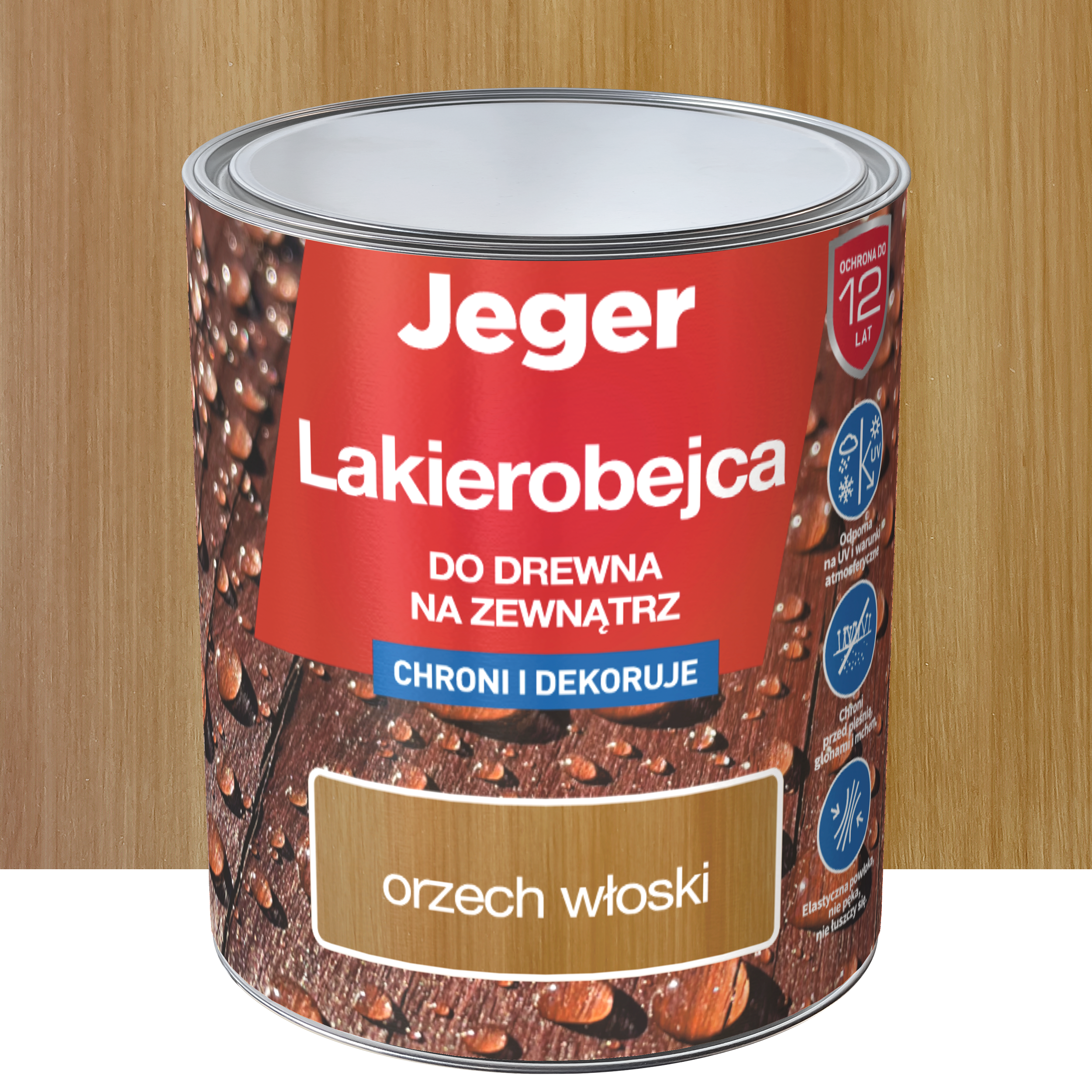 Lakierobejca do drewna na zewnątrz 0.7 l Orzech włoski Jeger
