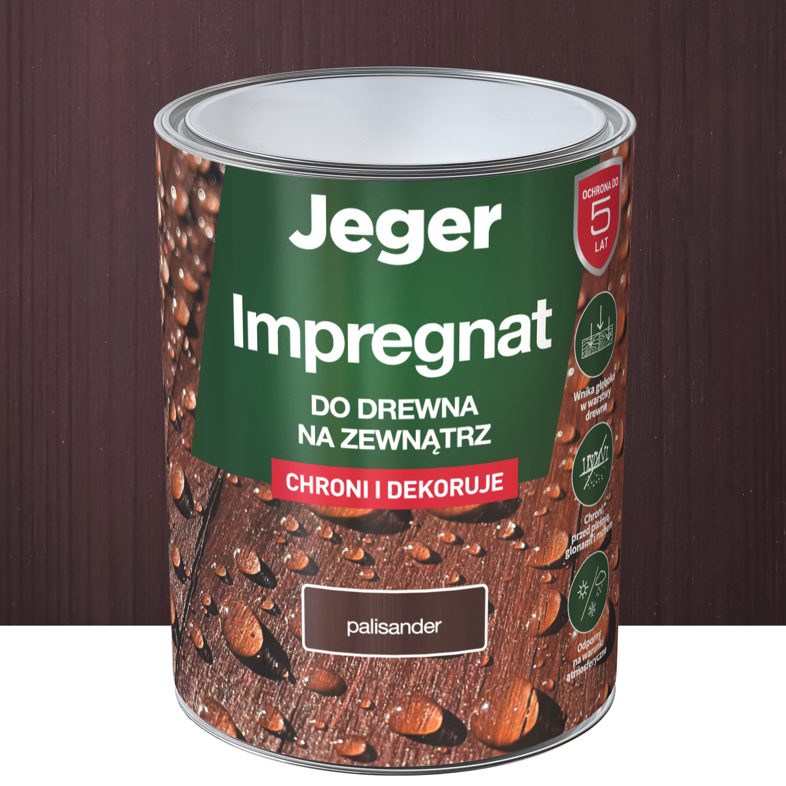 Impregnat do ochrony i dekoracji drewna Palisander 5 l Jeger