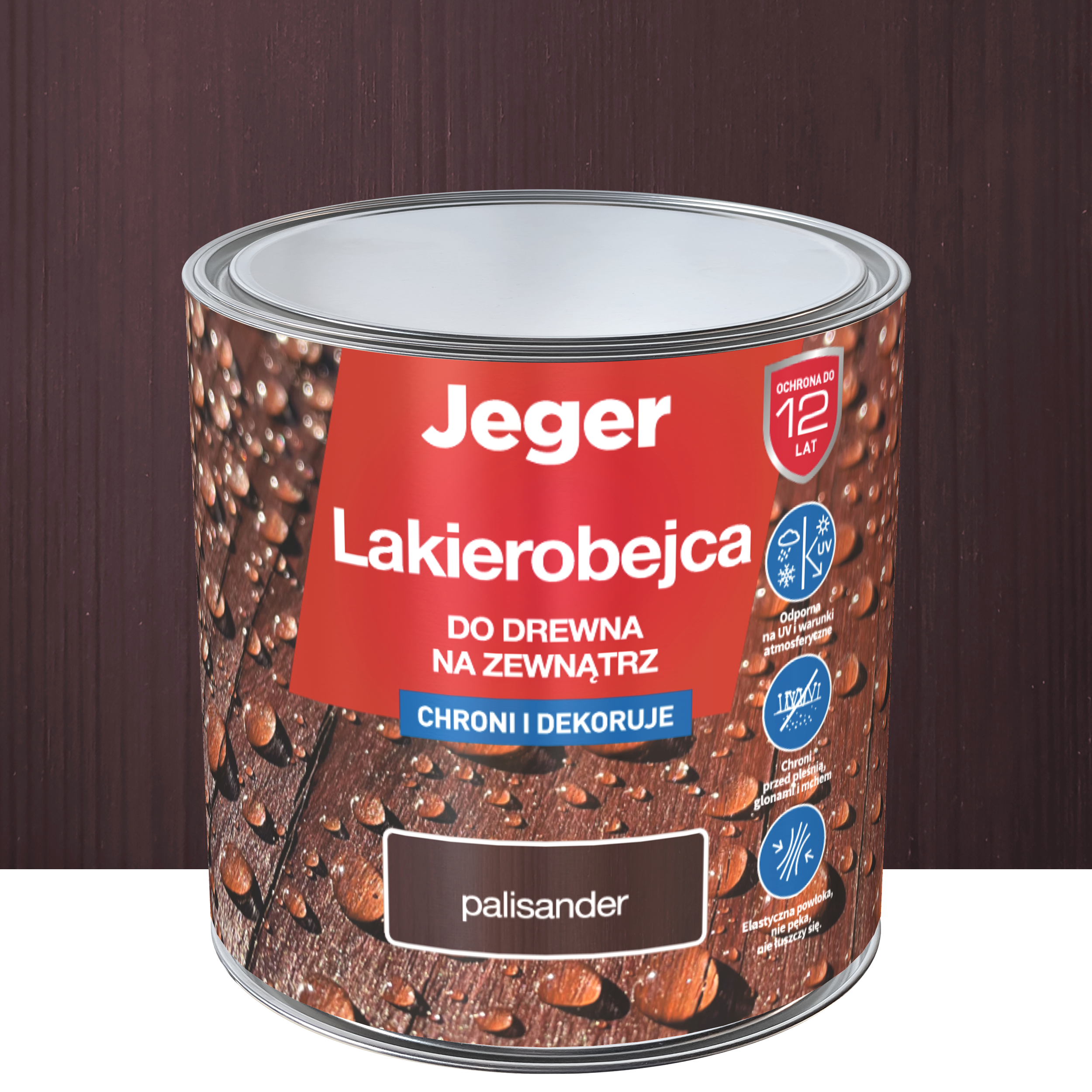 Lakierobejca do drewna na zewnątrz 2.5 l Palisander Jeger