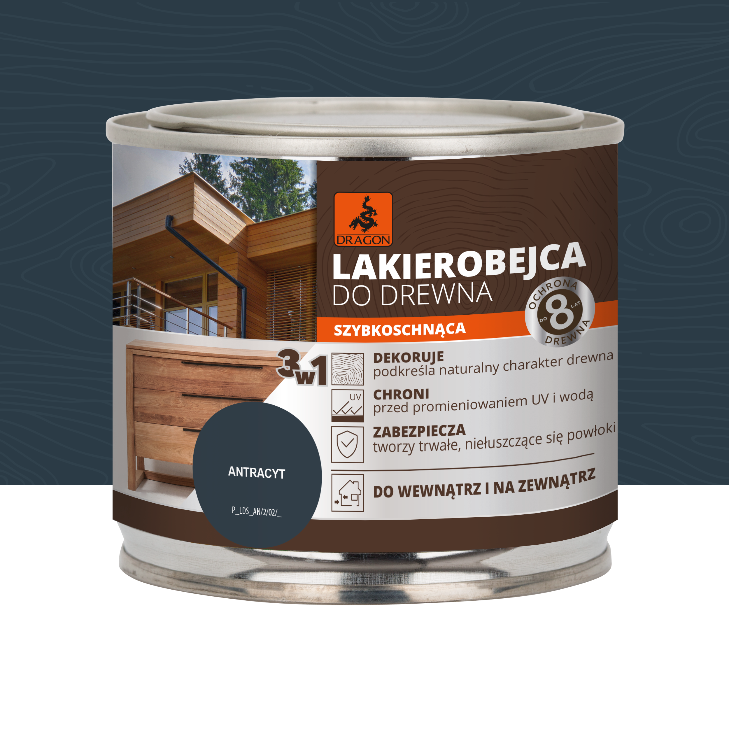 Lakierobejca 200 ml antracytowy Dragon