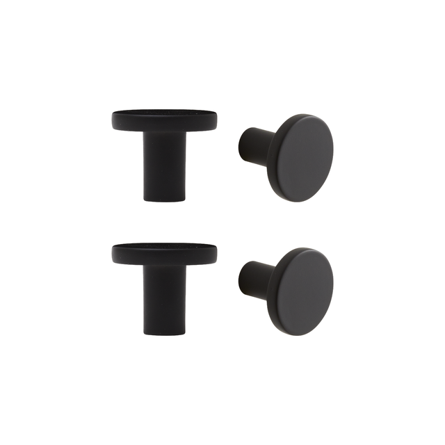 Pomolo per mobili INSPIRE benny in alluminio nero verniciato opaco  Ø 25 mm, 4 pezzi