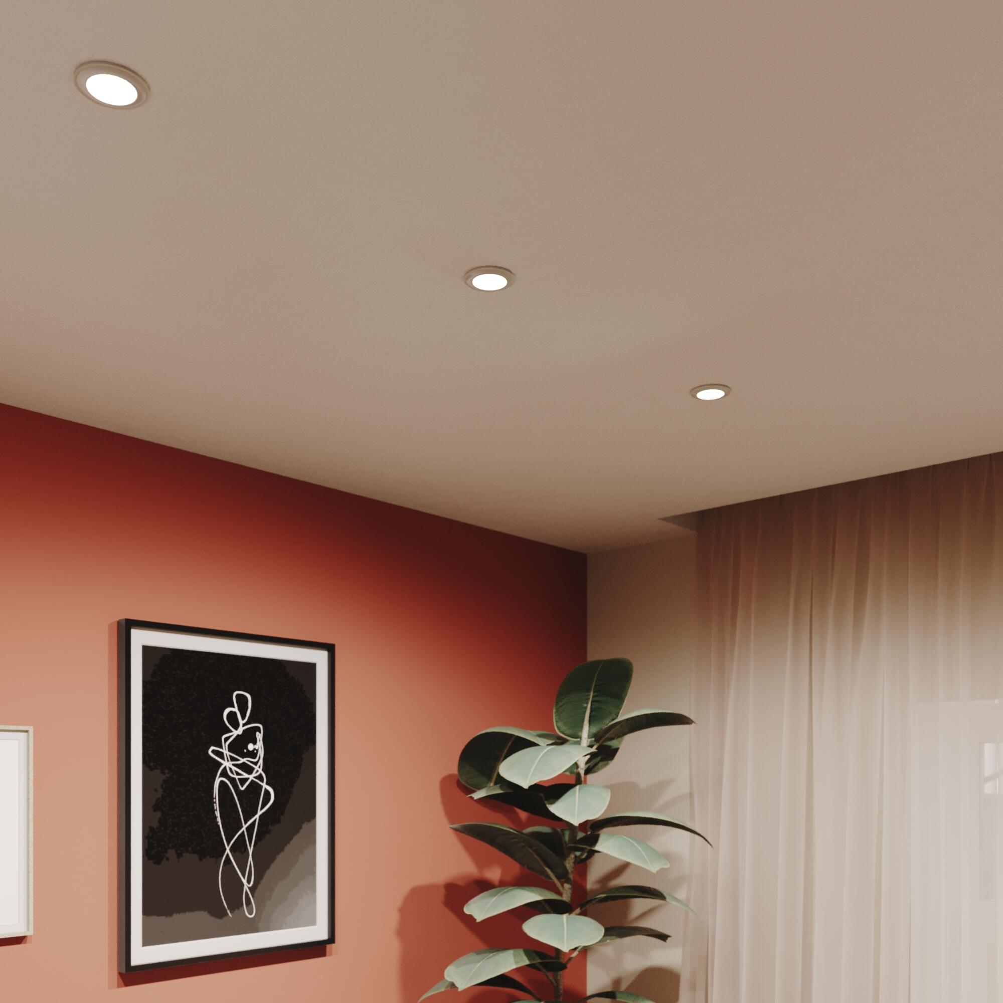 Downlight LED empotrable INSPIRE UFO blanco redondo ø8.2 cm 400 lm 4 W 4000K CRI 89-80 luz natural y fiel IP20 - Foco LED empotrado para techos - 6