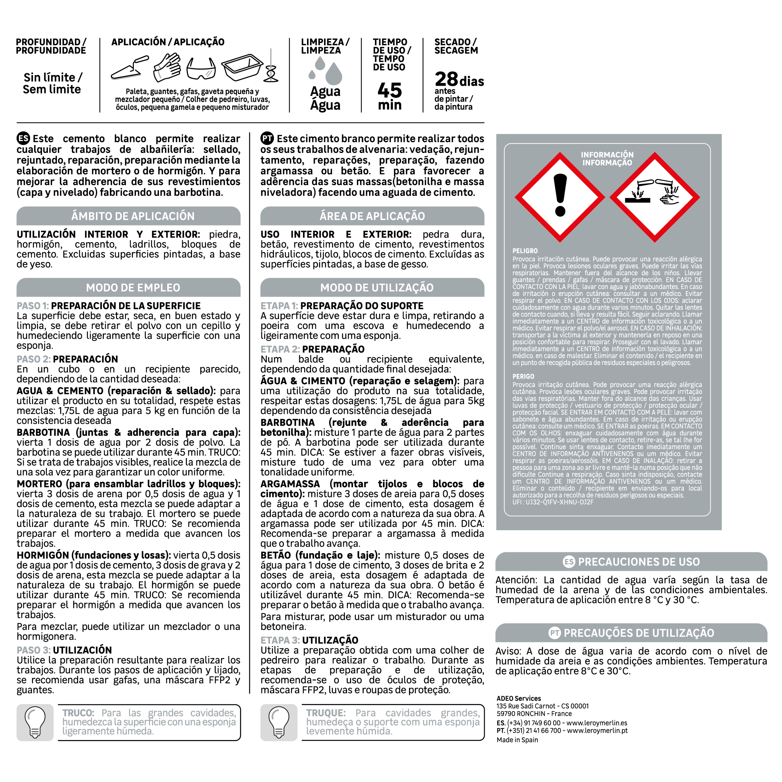 Cimento 5 kg branco para todos trabalho de alvenaria Axton - 3