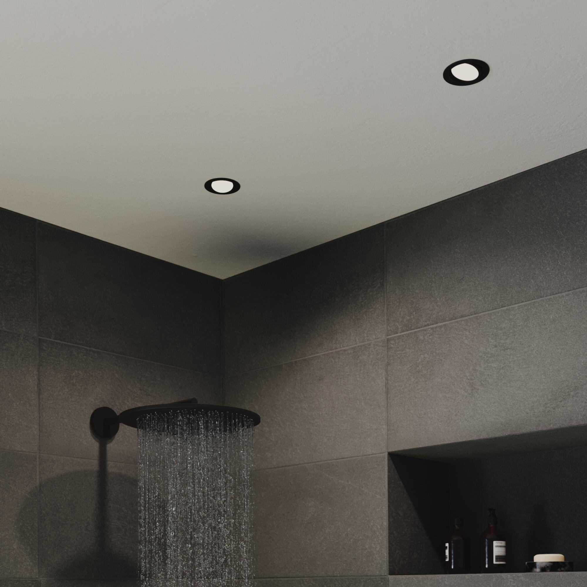 Spot LED encastré salle de bain Lindi IP65, blanc chaud/neutre, noir Inspire - 5