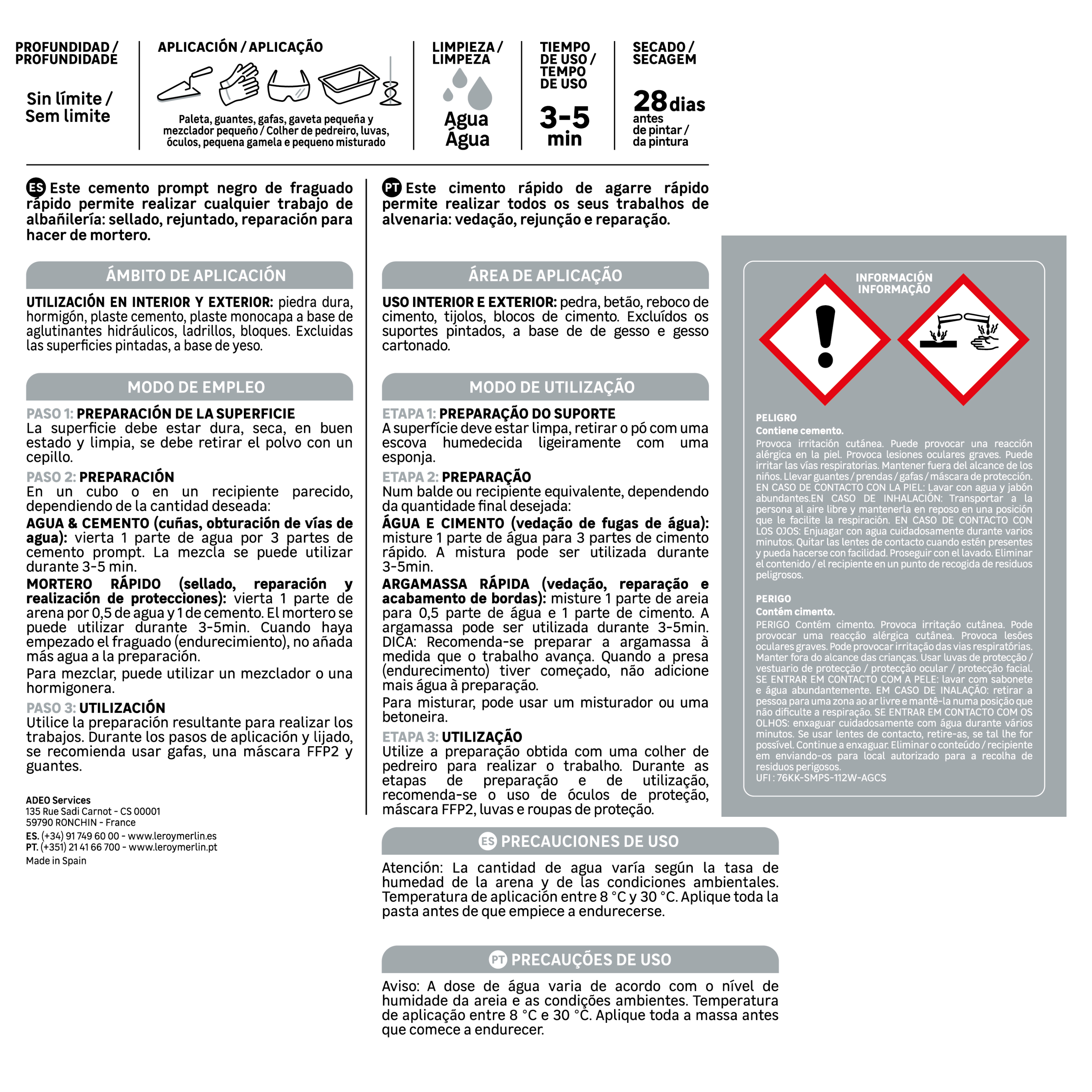 Cemento fraguado rápido AXTON 5 kg - 2