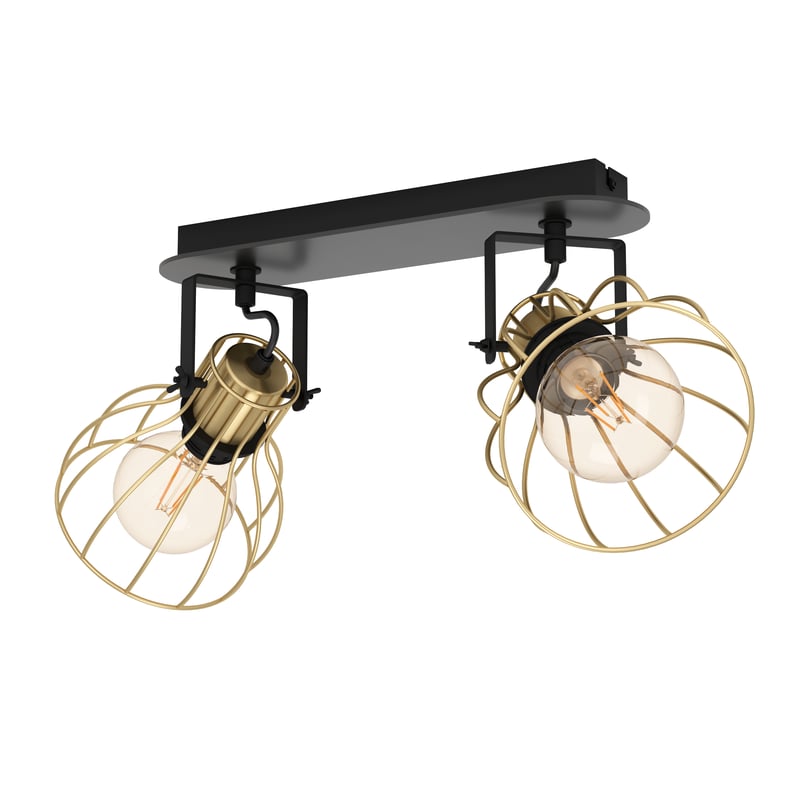 Listwa reflektorowa Sambatello czarno-złota 2 x E27 Eglo