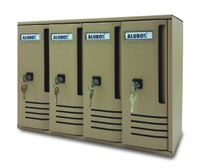 Cassetta Postale Alubox CUBO 5 Posti - Argento, Alluminio Anodizzato, Con Chiave