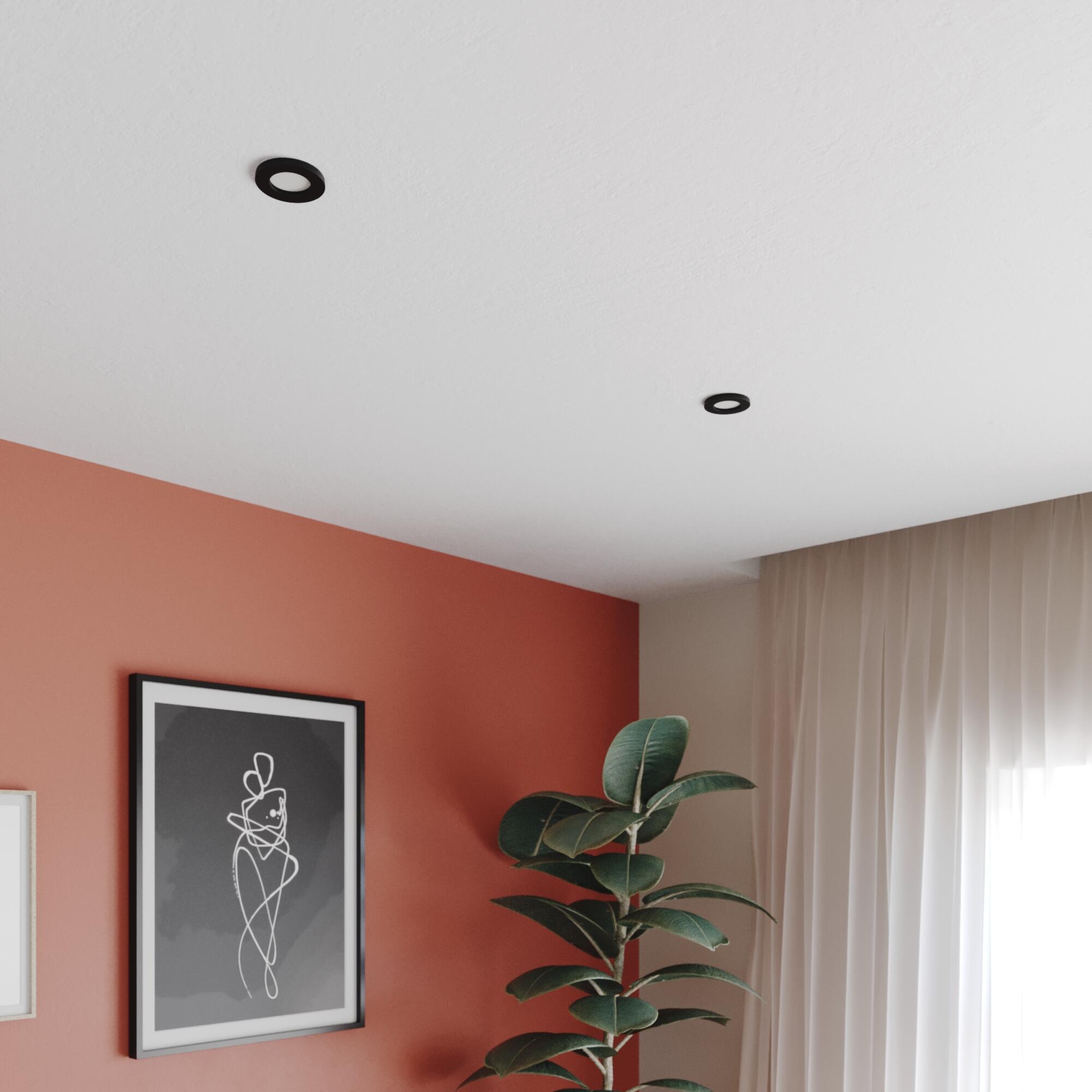 Anneau pour spot à encastrer salle de bains fixe Lecco INSPIRE rond noir - 3