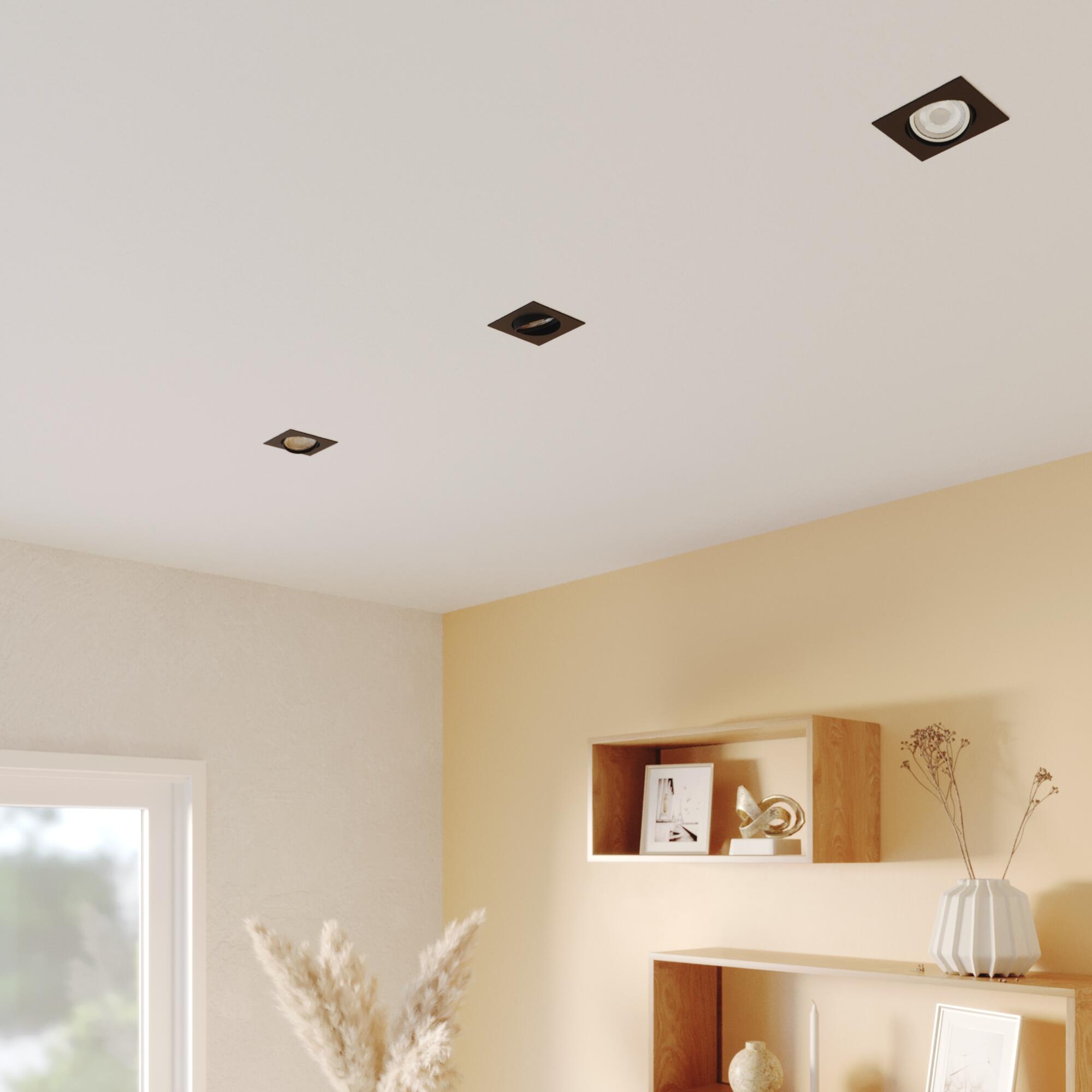 Foco de encastrar LED quadrado GU10 50w preto Inspire Davia - 2