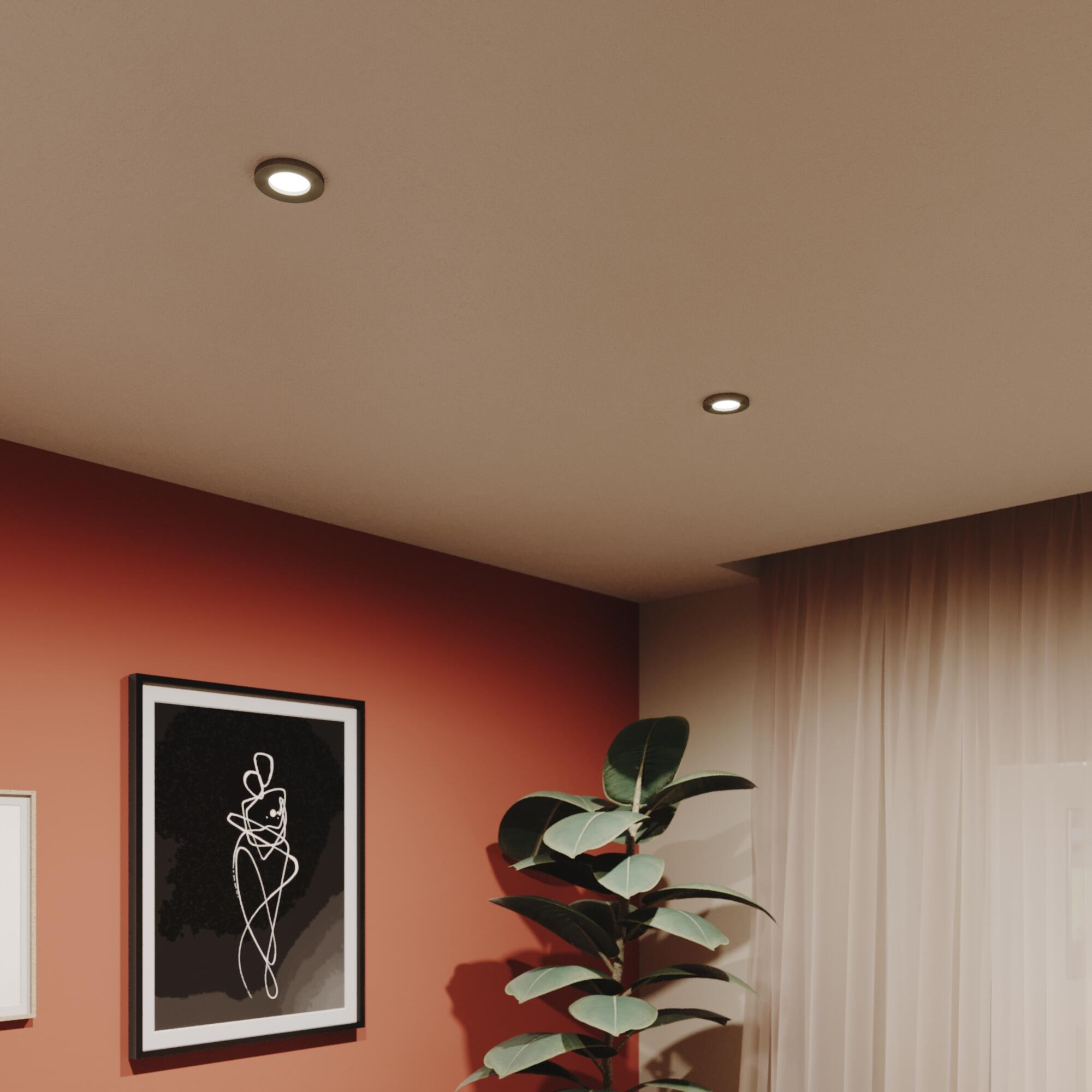 Portafaretto da incasso in alluminio LECCO GU10 grigio tondo IP65 INSPIRE - 3