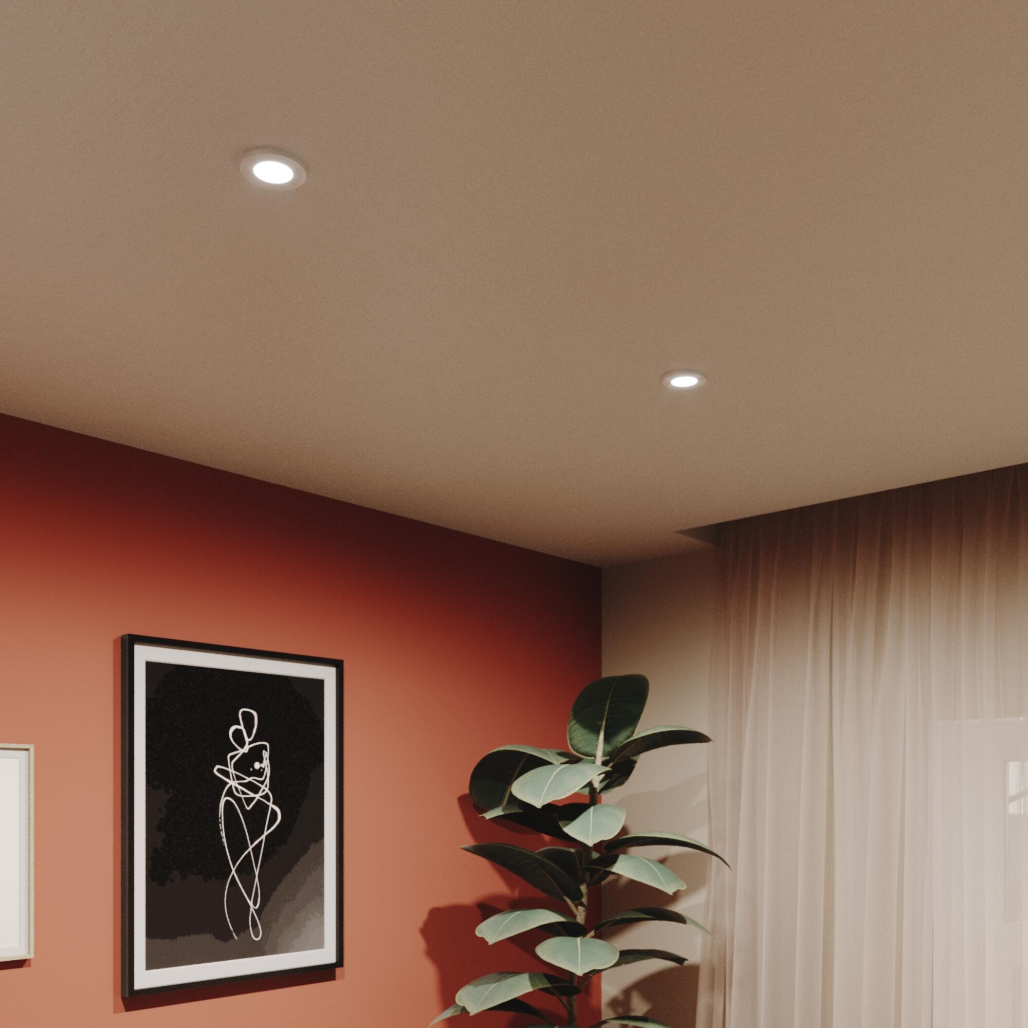 Downlight empotrable blanco redondo pintado compatible con bombilla GU10 INSPIRE Lecco ø8.2 cm IP65 - Foco empotrable para duchas - 2