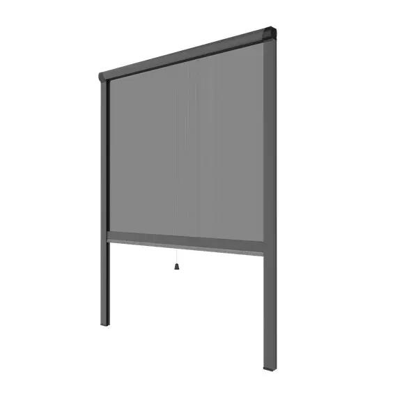 Moustiquaire H.160xl.125cm enroulement vertical pour fenêtre MOUSTIKIT alu gris - 3
