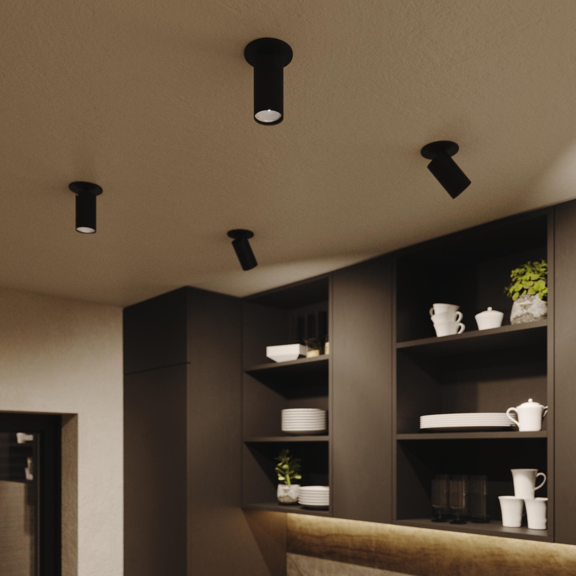 Spot à fixer gu10, essentiel métal noir INSPIRE Ubla D.9 cm - 4