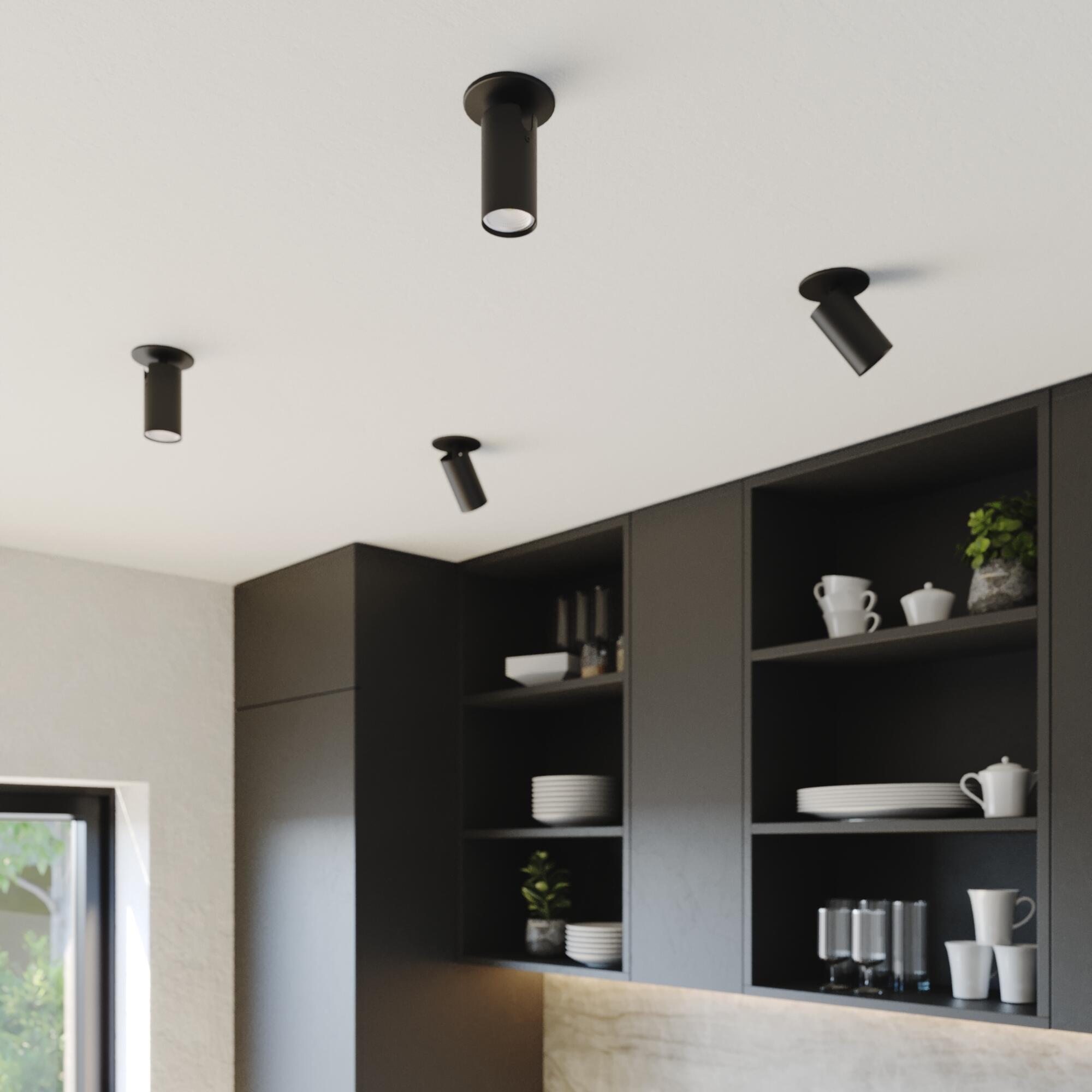 Spot à fixer gu10, essentiel métal noir INSPIRE Ubla D.9 cm - 3