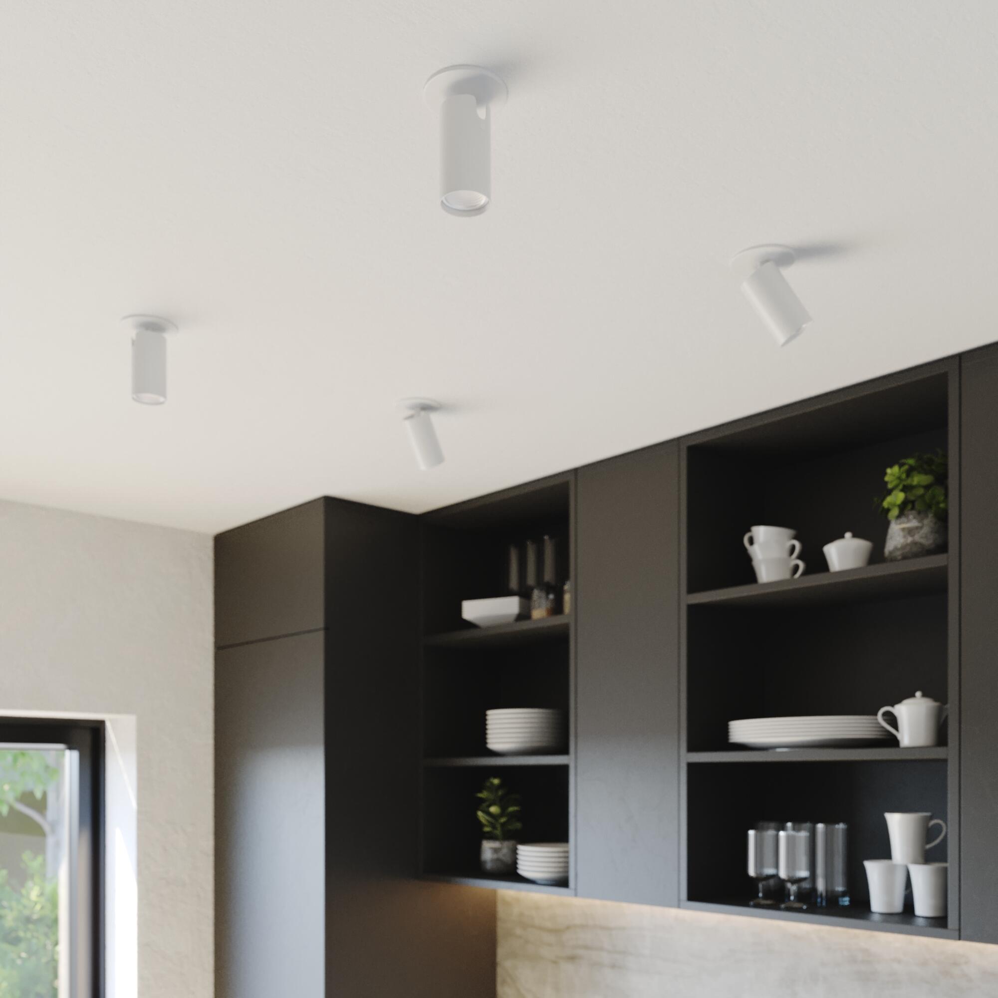 Spot à fixer gu10, essentiel métal blanc INSPIRE Ubla D.9 cm - 3