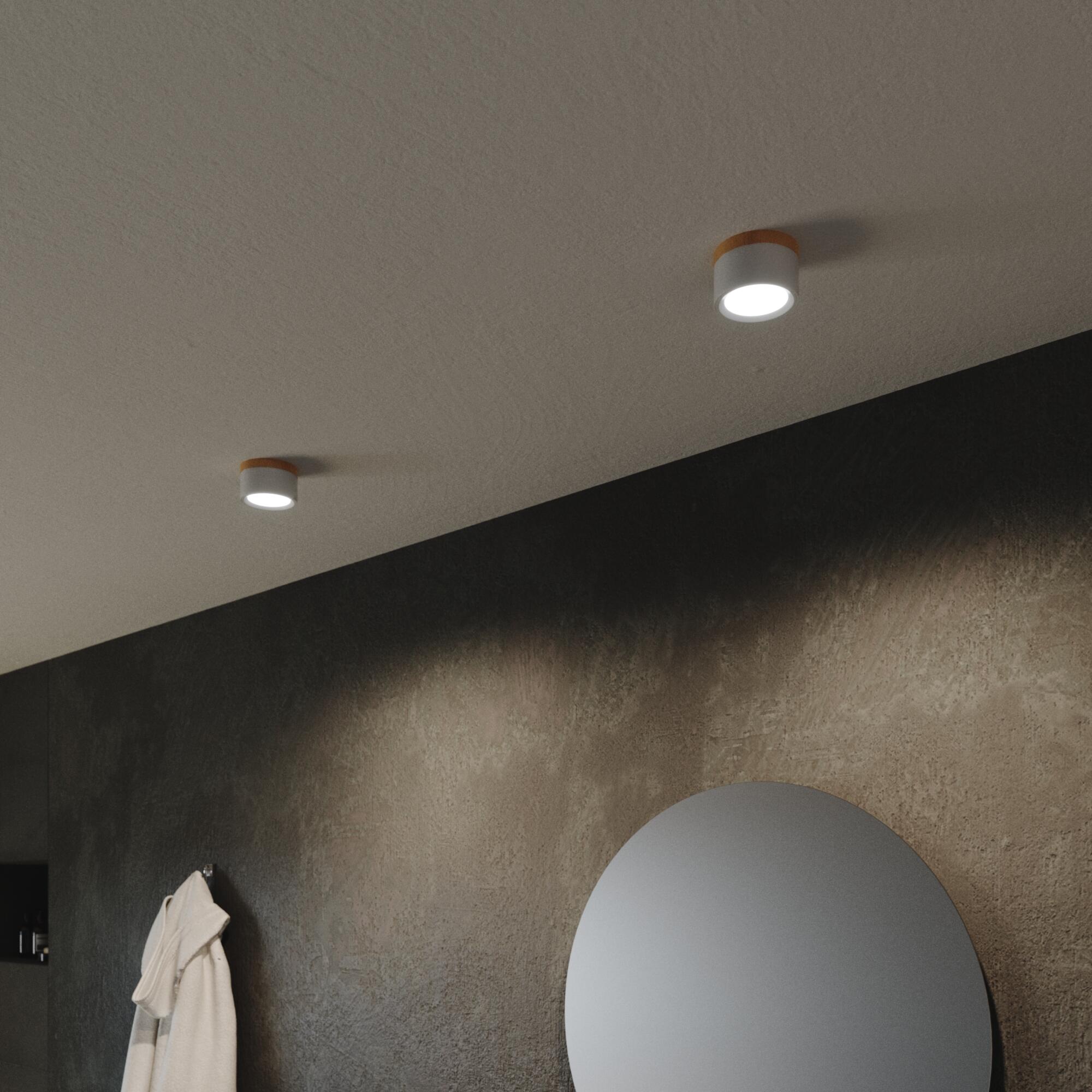 Oprawa natynkowa Tori biała z drewnem IP44 LED Inspire - 7