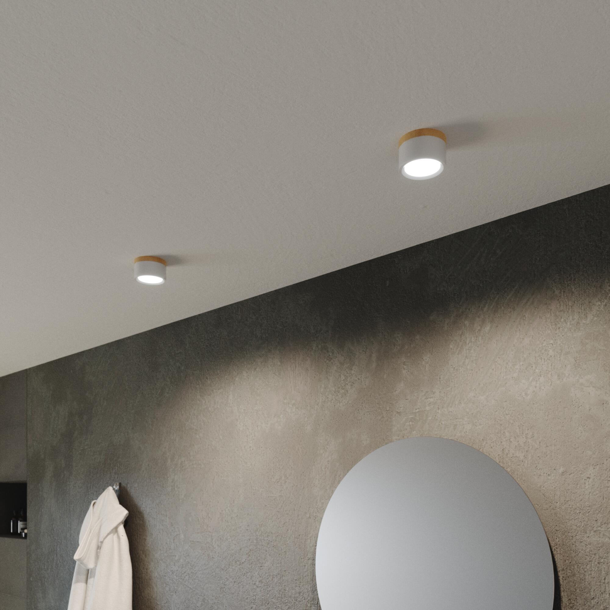 Oprawa natynkowa Tori biała z drewnem IP44 LED Inspire - 6