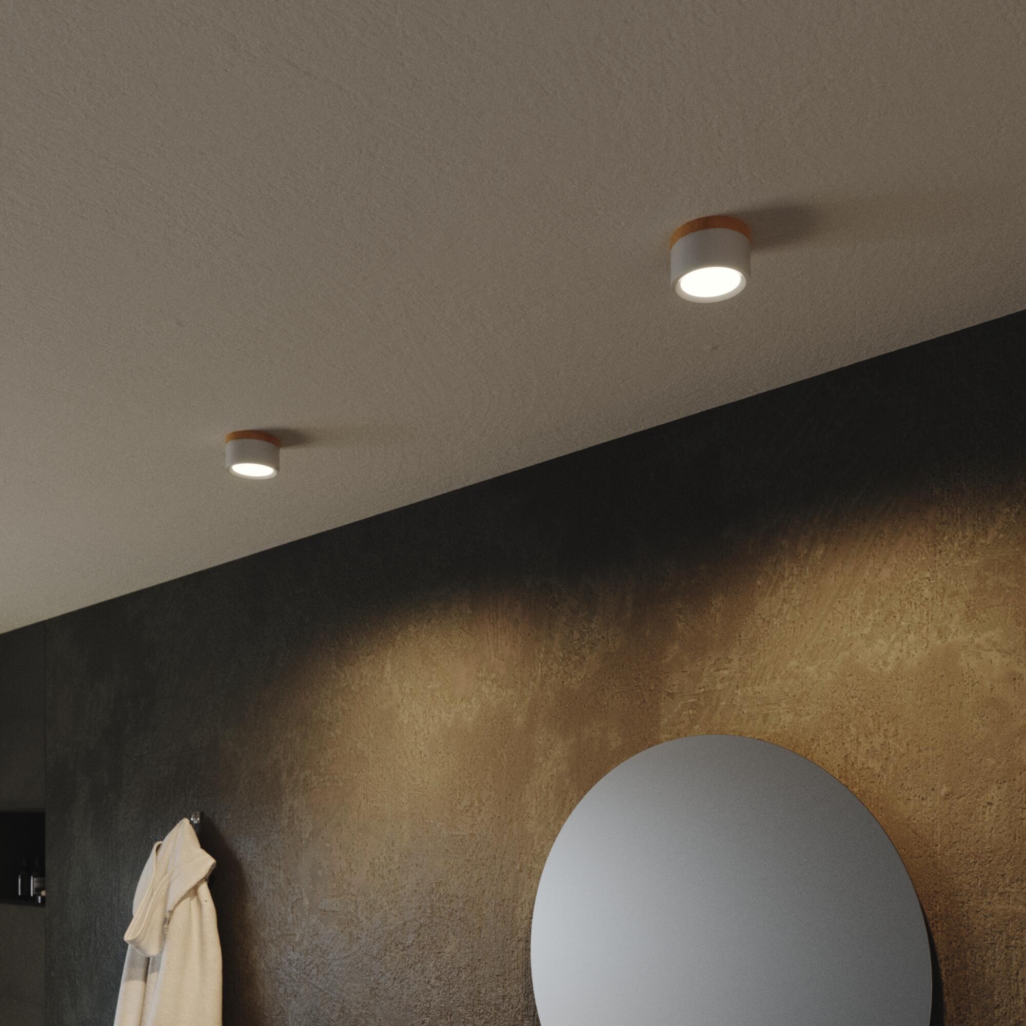 Oprawa natynkowa Tori biała z drewnem IP44 LED Inspire - 5
