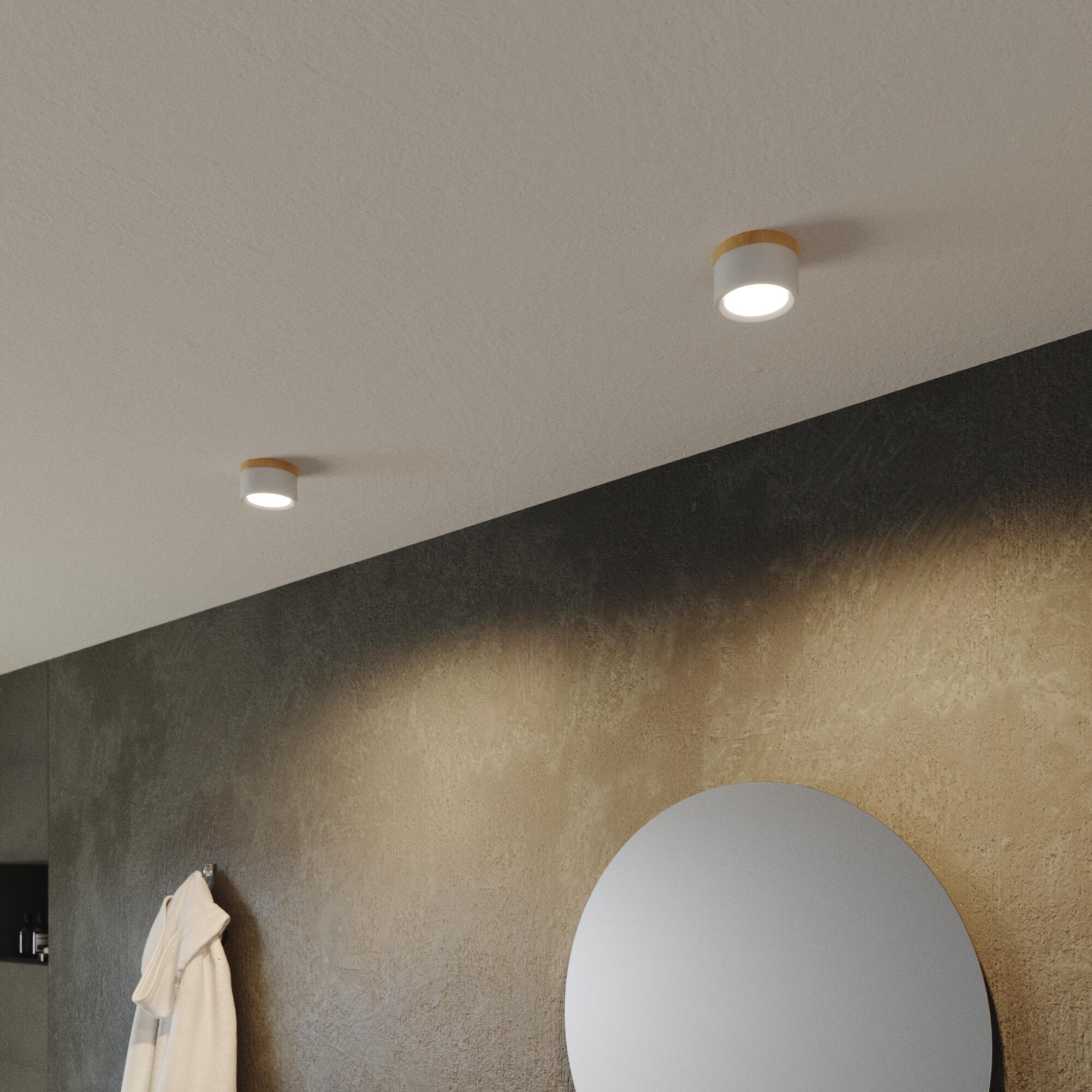 Oprawa natynkowa Tori biała z drewnem IP44 LED Inspire - 4