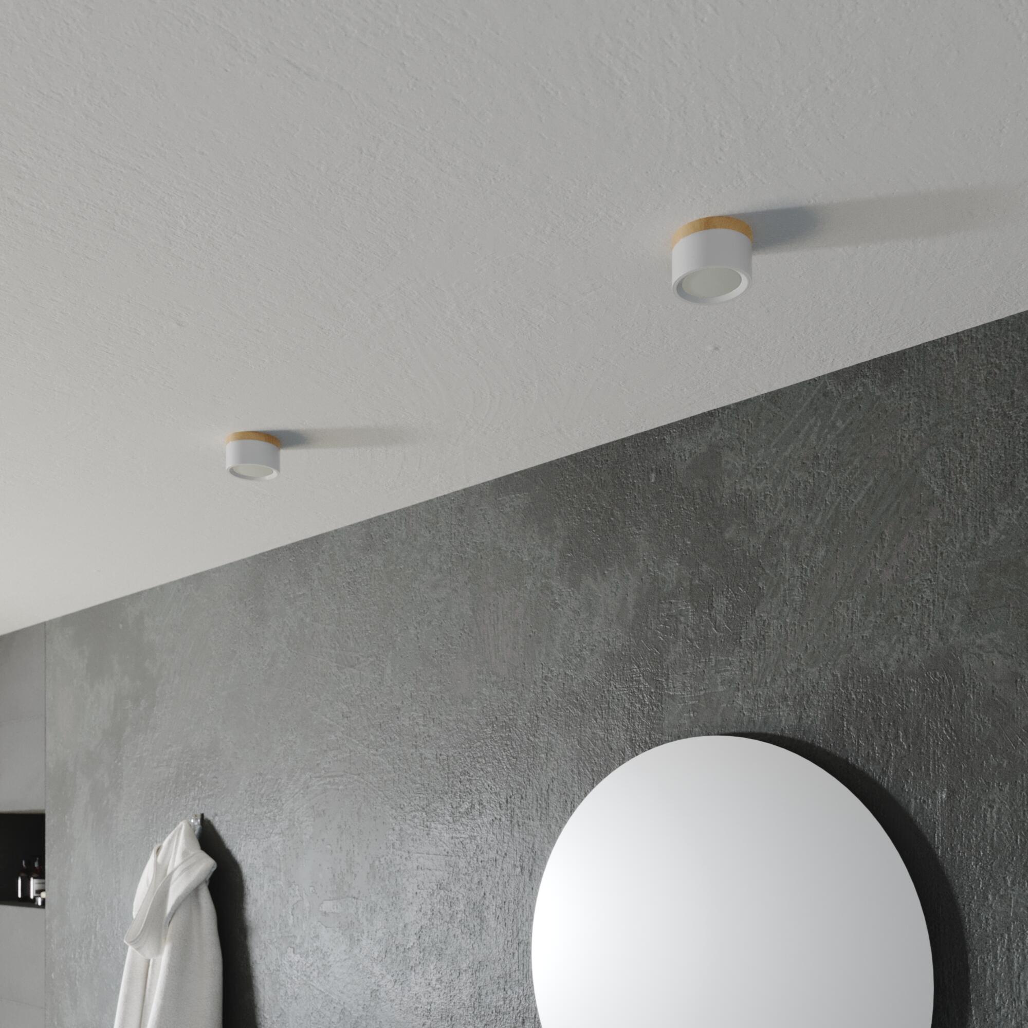 Oprawa natynkowa Tori biała z drewnem IP44 LED Inspire - 3