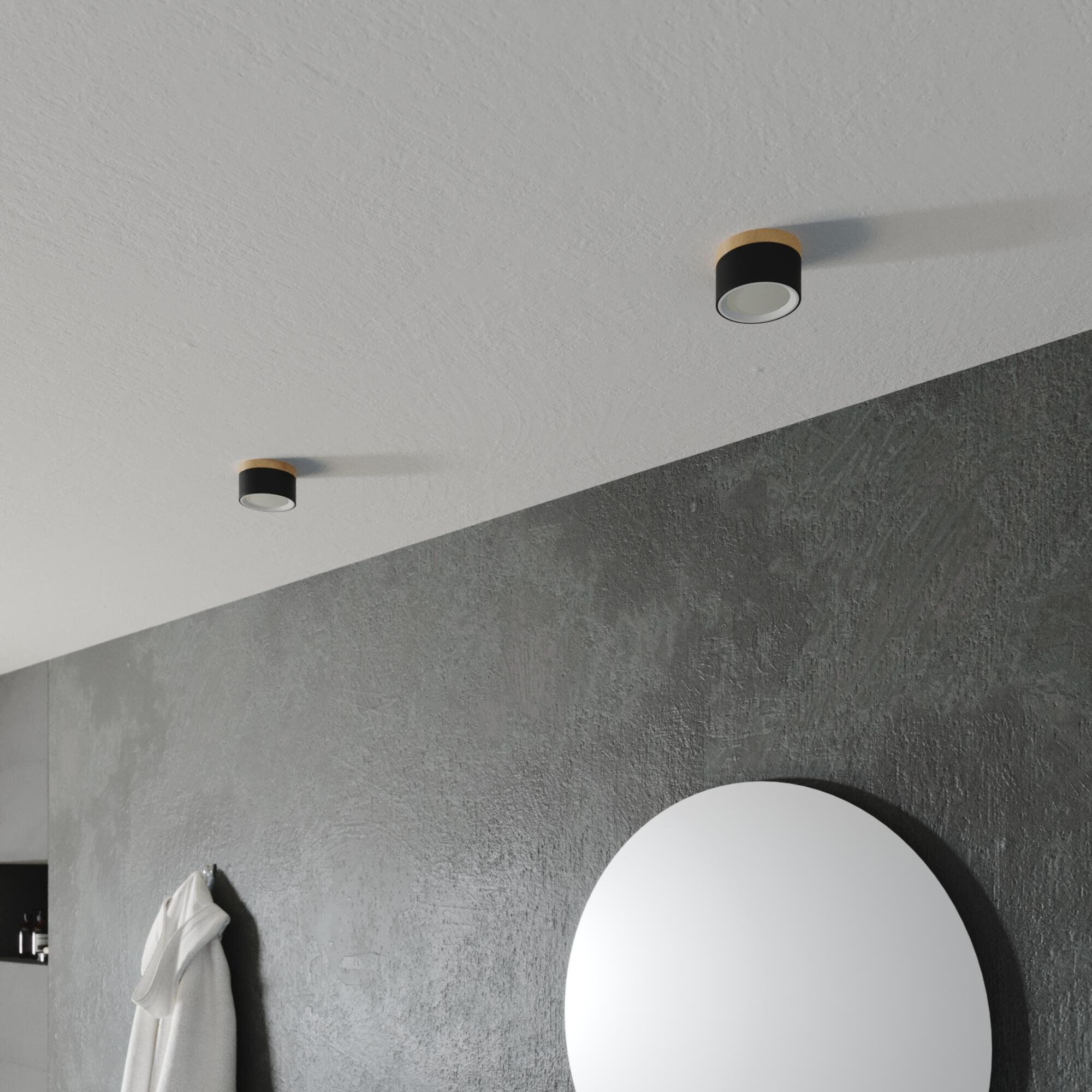 Spot à fixer module led, nature métal noir bois INSPIRE Tori D.10 cm - 2