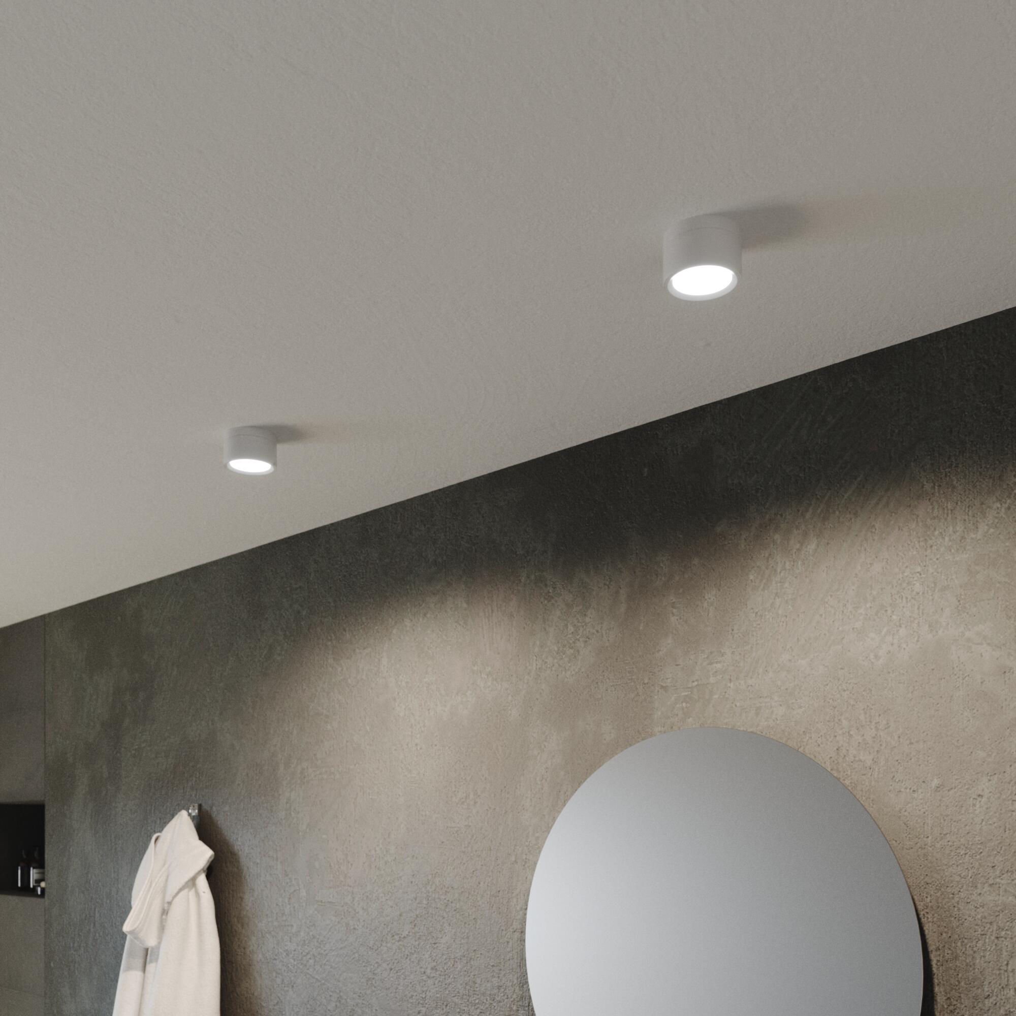 Spot à fixer Led D10 cm, variations blanc et intensité, métal blanc INSPIRE Tori - 6