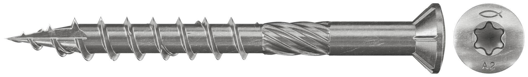 500 vis acier inoxydable tête plate torx FISCHER, Ø4 x L.60 mm - 3