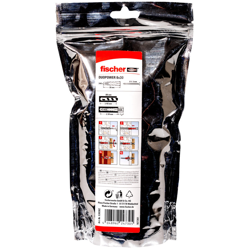 240 tacos multimaterial FISCHER DUOPOWER, ø 6 x L. 30 mm - 3